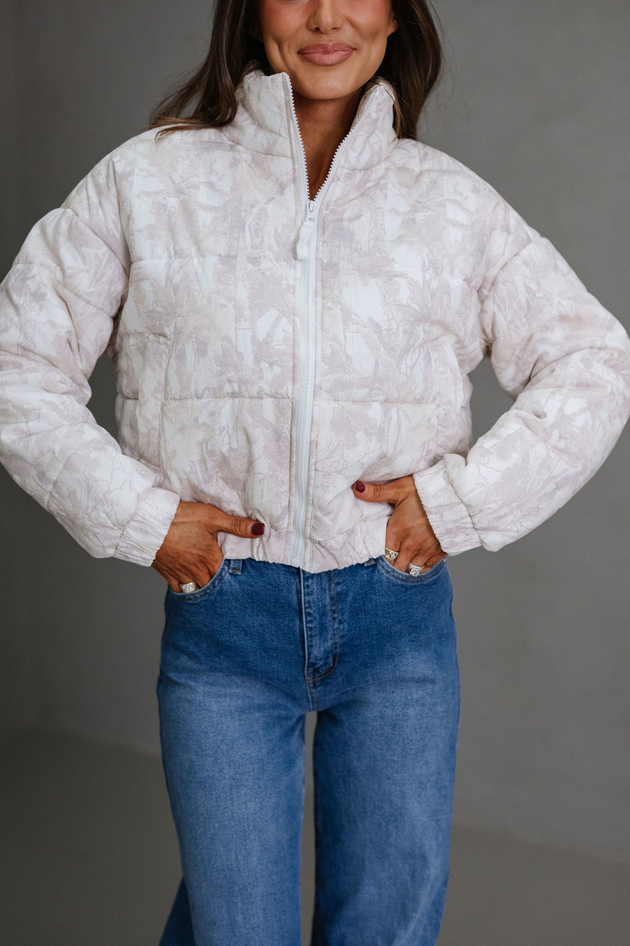 Tessa Quilted Puffer Jacket-Camo