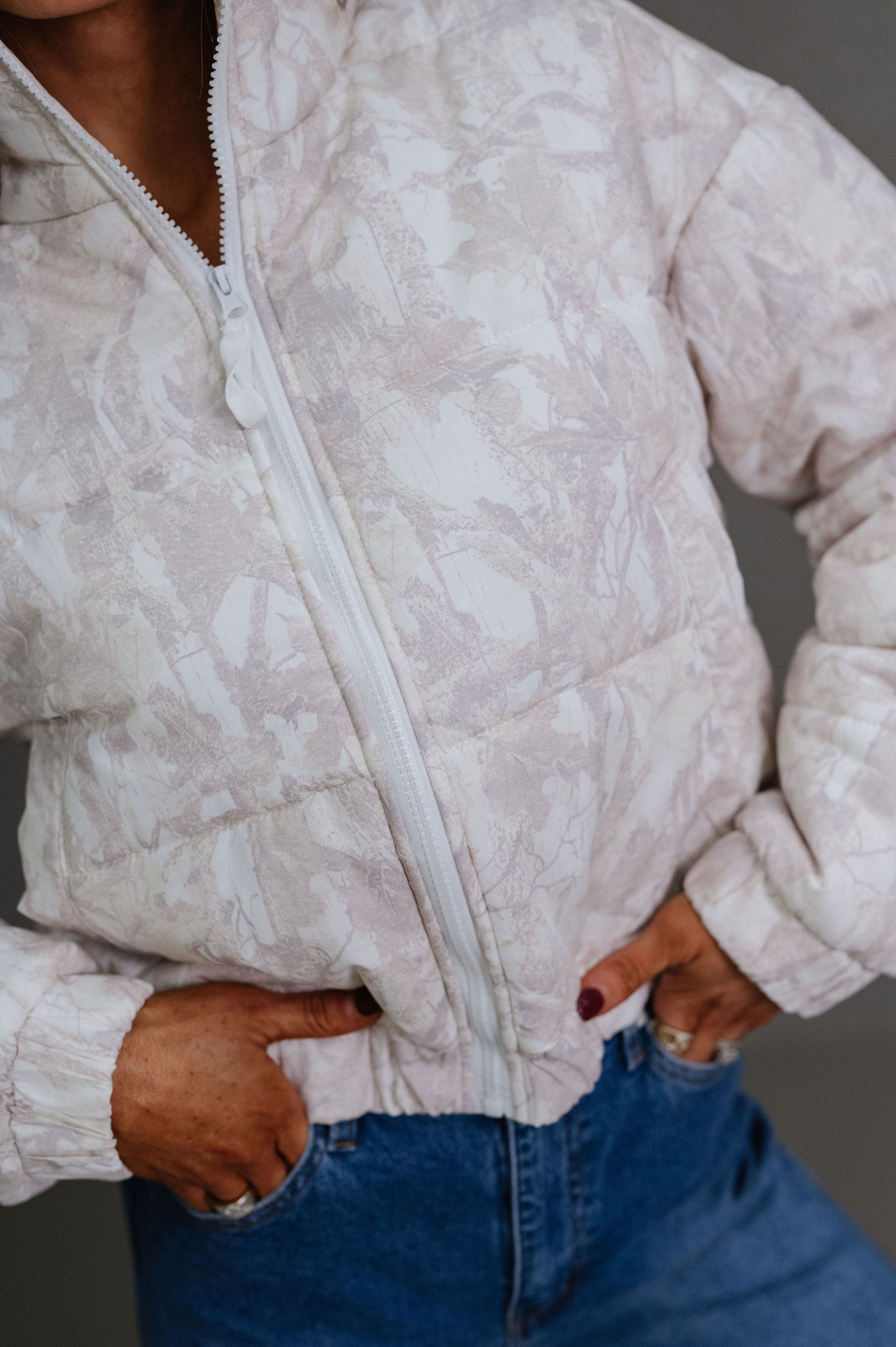 Tessa Quilted Puffer Jacket-Camo