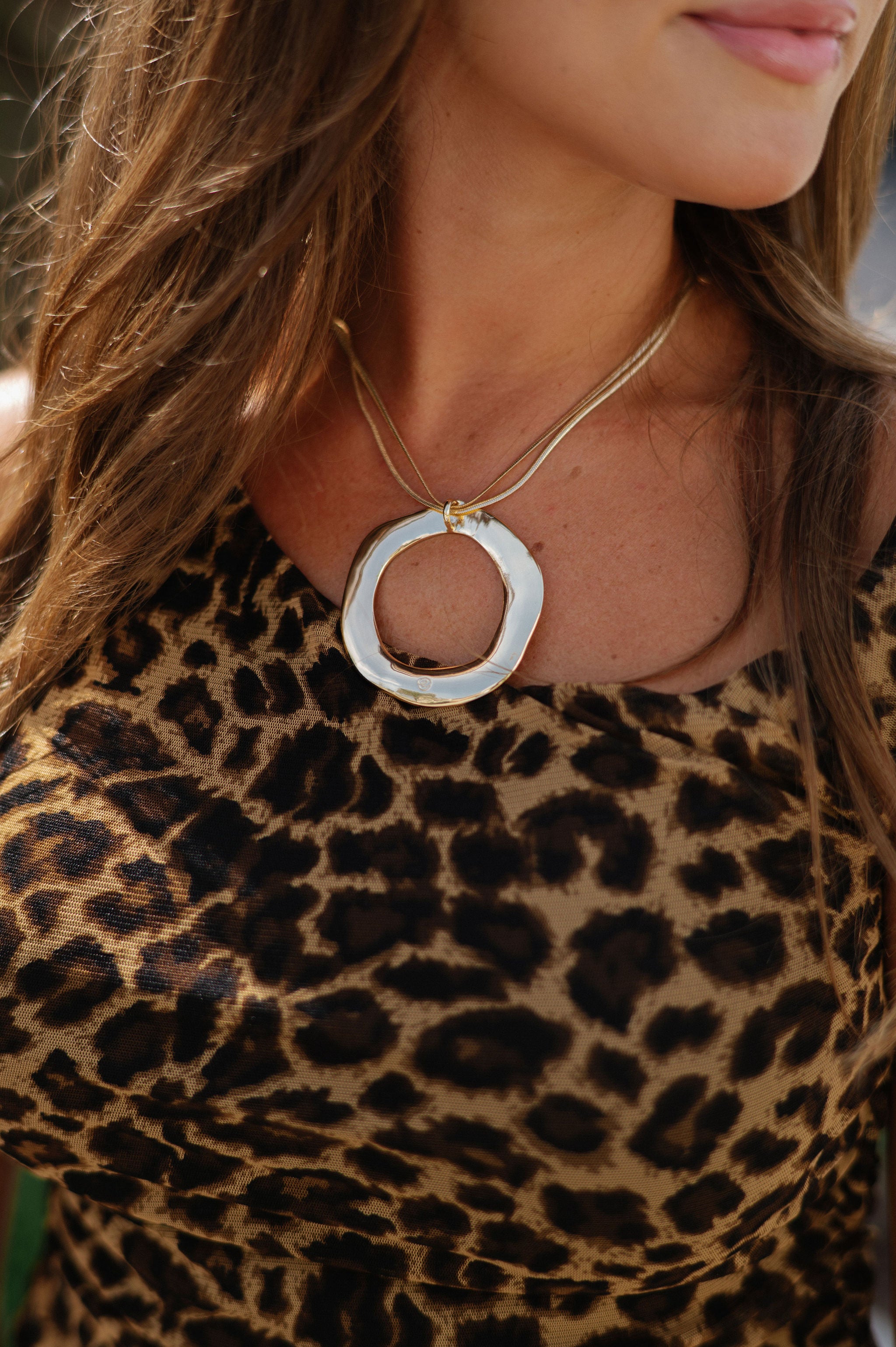 Open Circle Statement Necklace