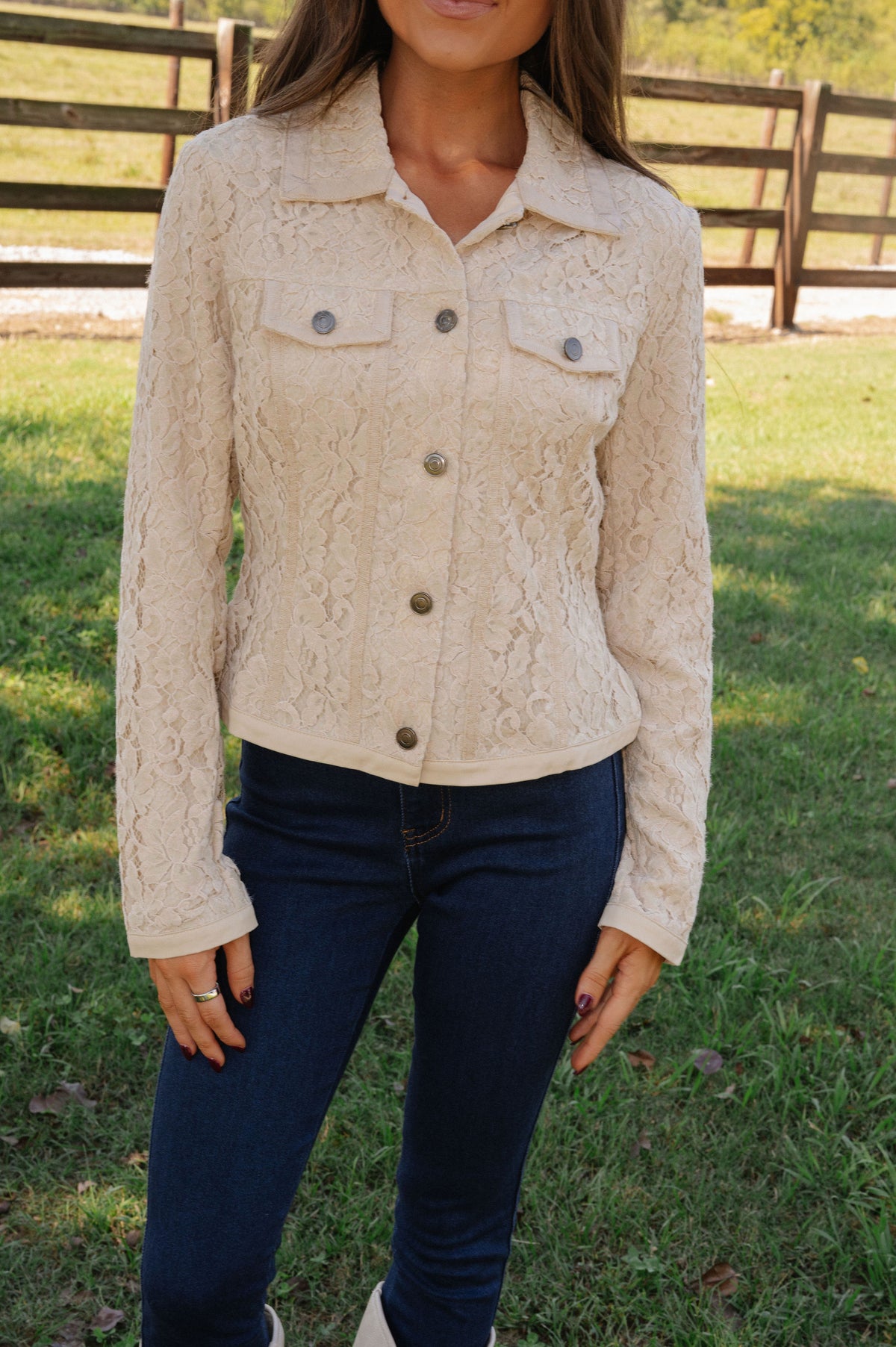 Joy Lace Jacket-Taupe