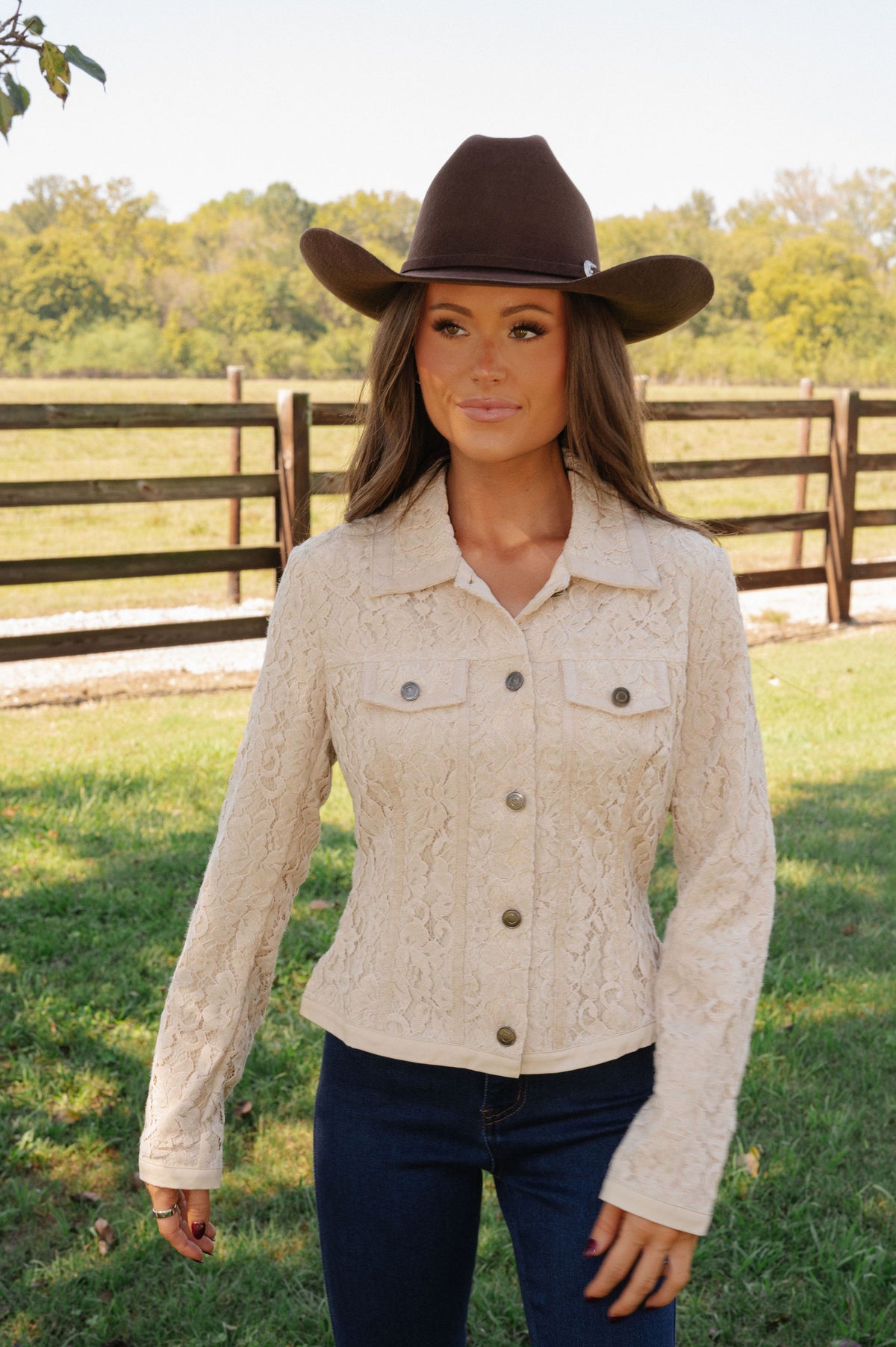 Joy Lace Jacket-Taupe