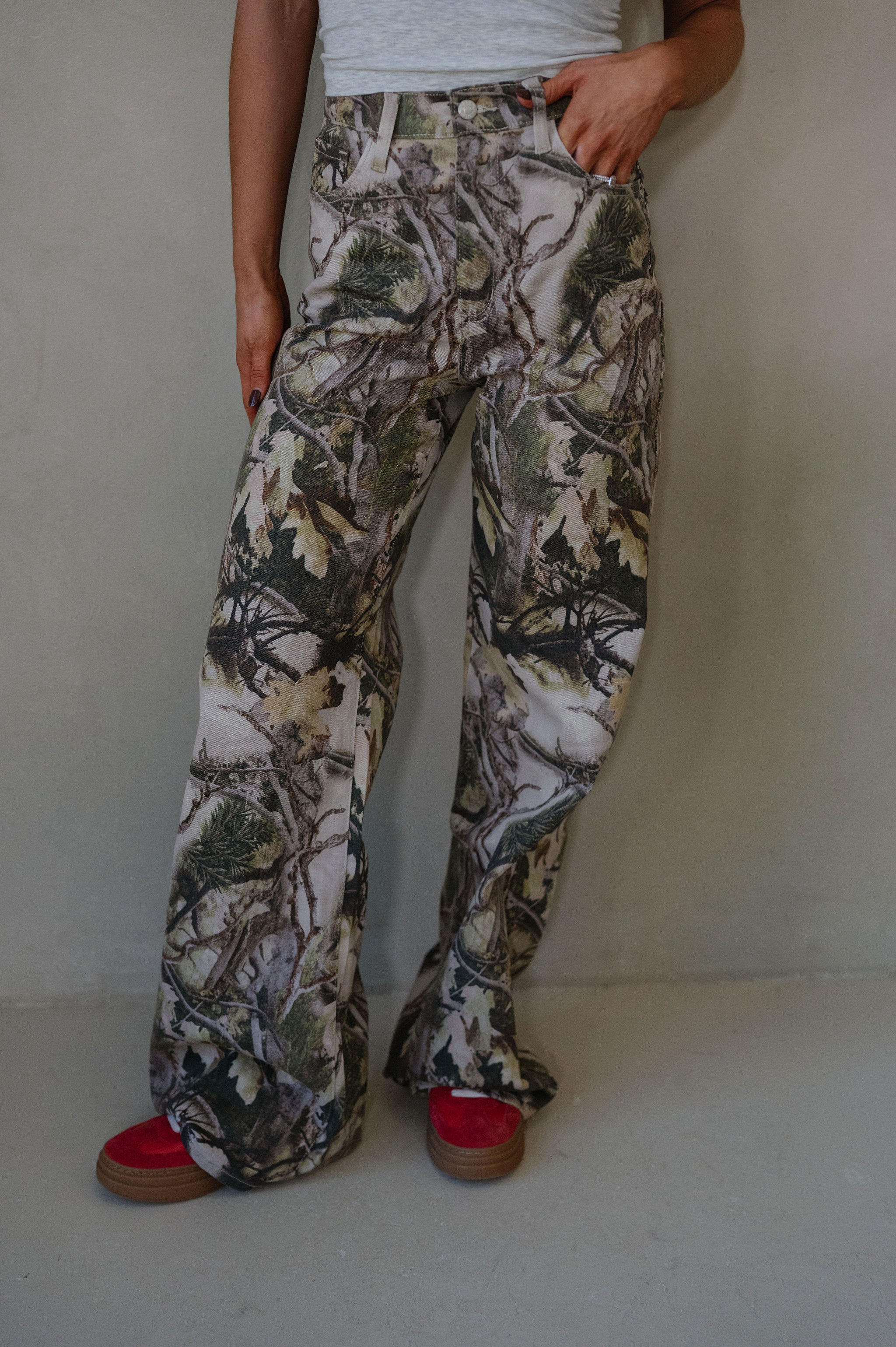Rowan Wide Leg Jeans-Camo