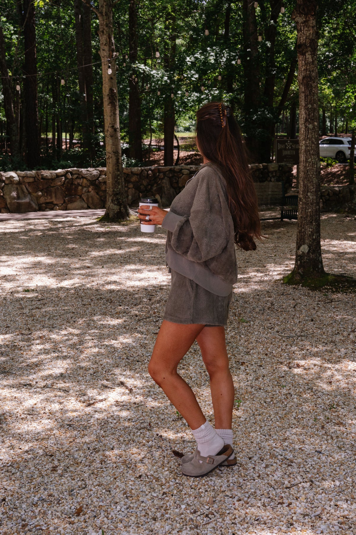 Fur Knit Short Set-Dusty Olive
