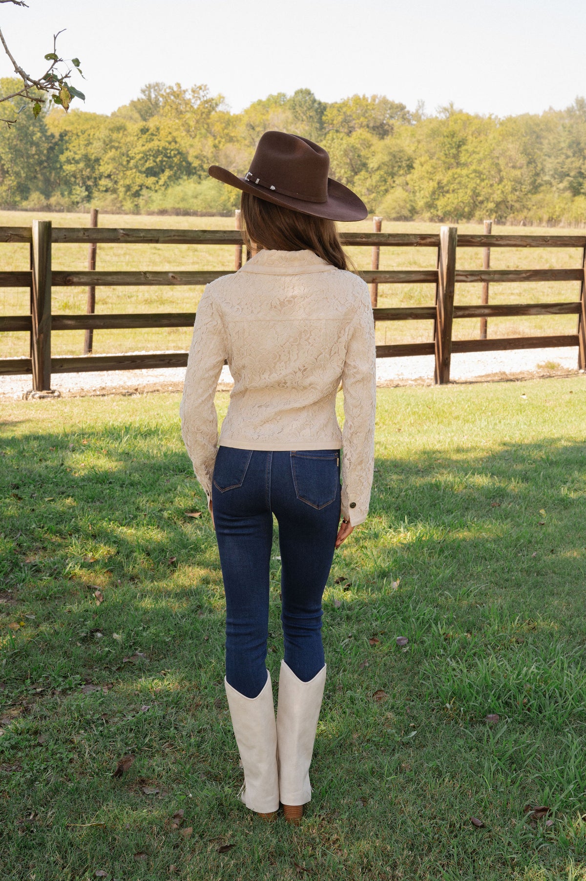 Joy Lace Jacket-Taupe
