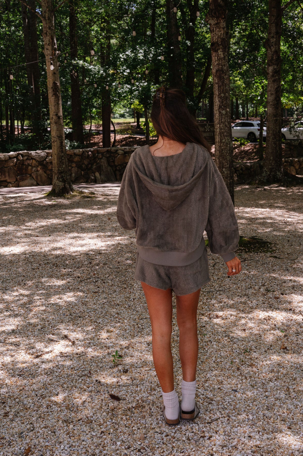 Fur Knit Short Set-Dusty Olive
