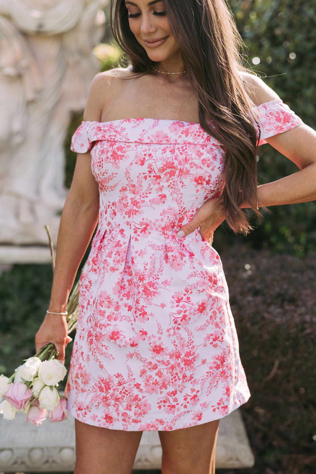 Sofia Floral Mini Dress- Blush