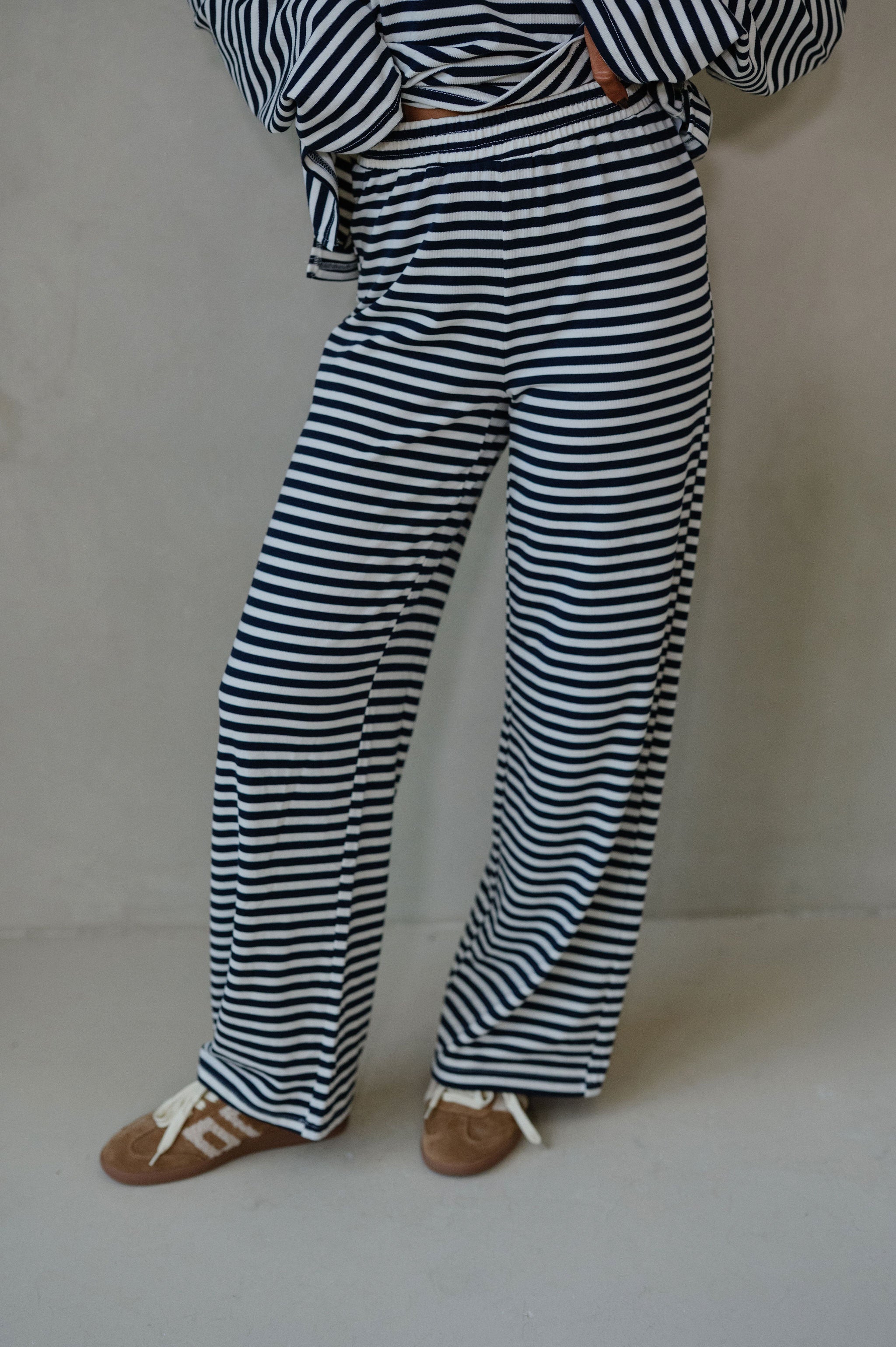 Bennett Striped Pants- Navy