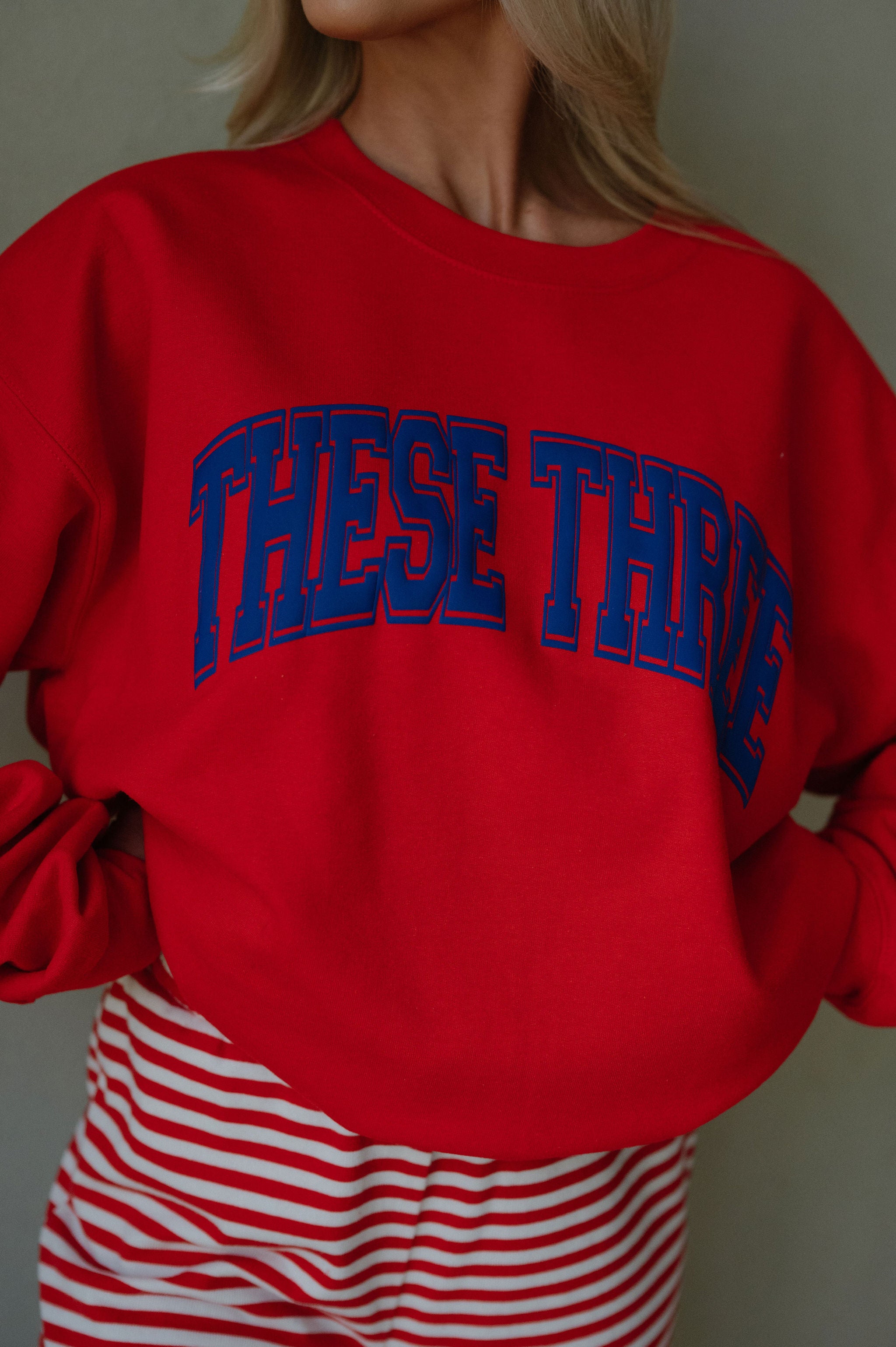 These Three Crewneck Sweatshirt-Red/Blue