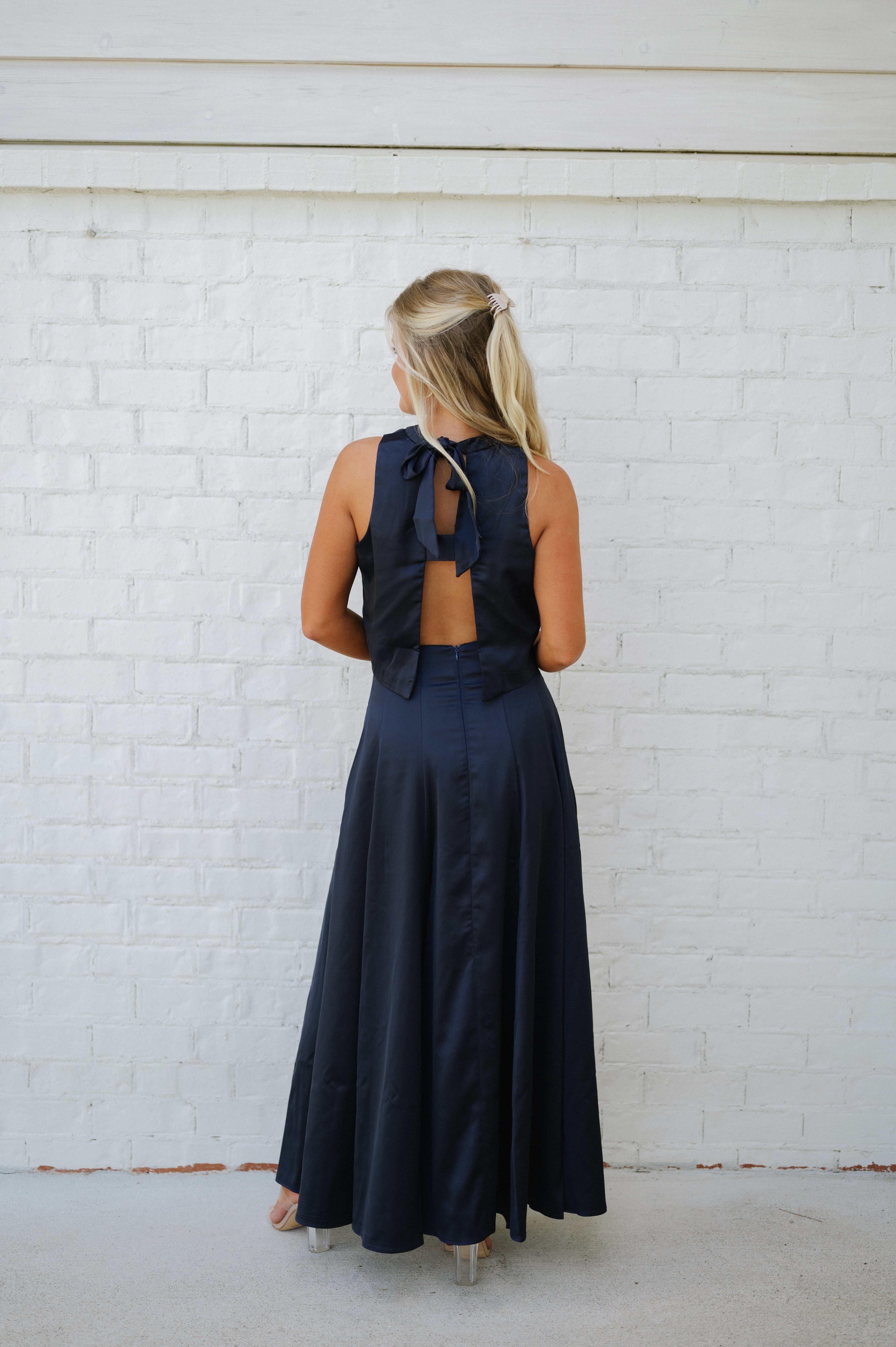 Daphne Maxi Skirt Set-Navy