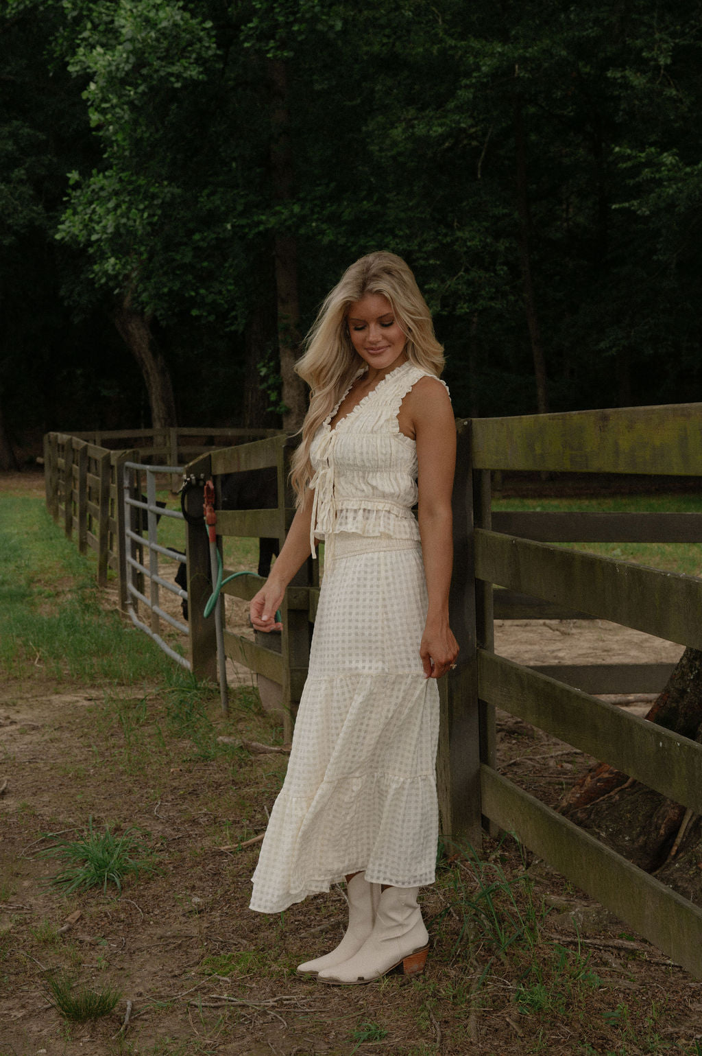 Lake Midi Skirt Set-Cream