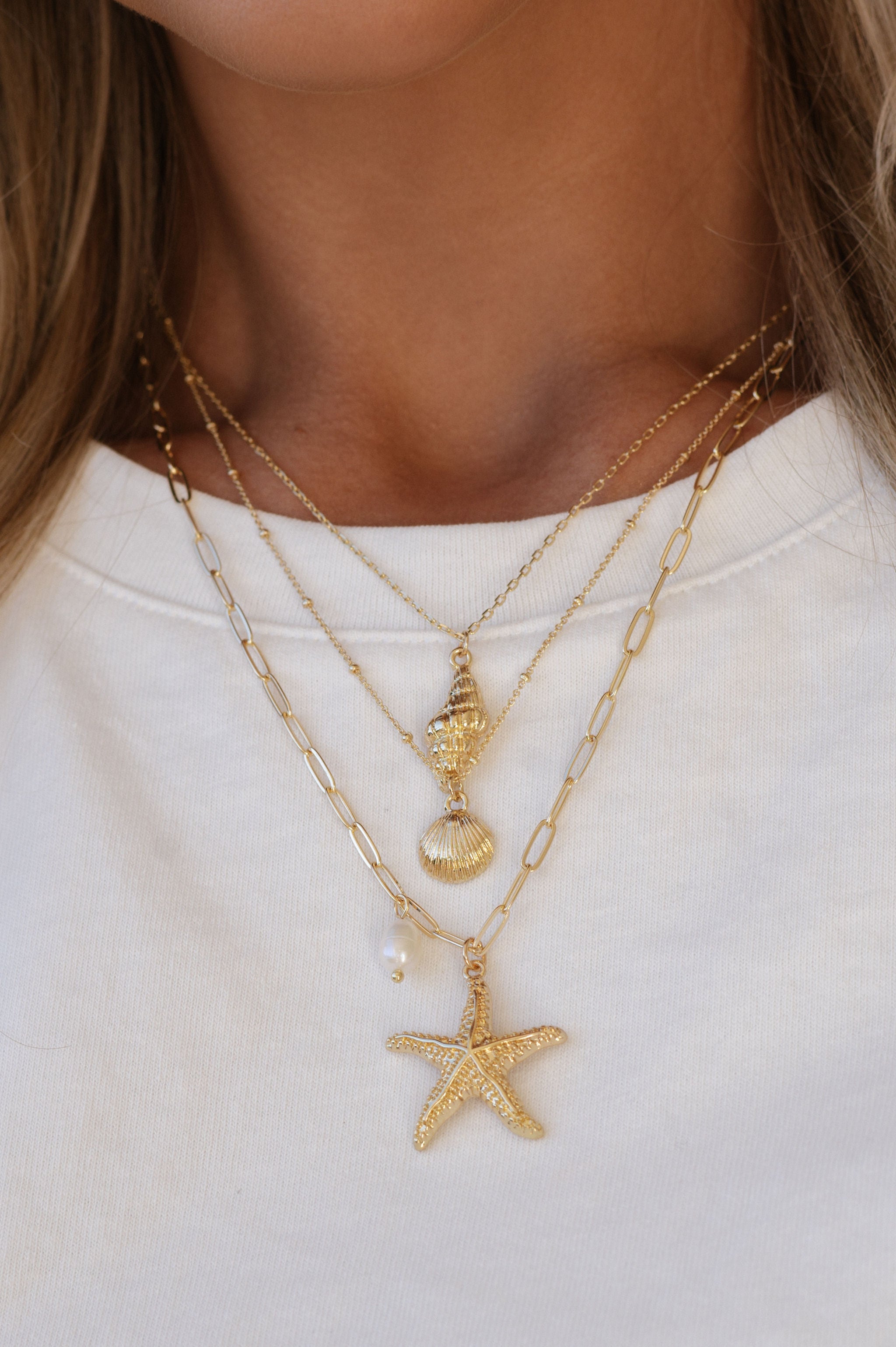 Seashell Gold Charm Necklace