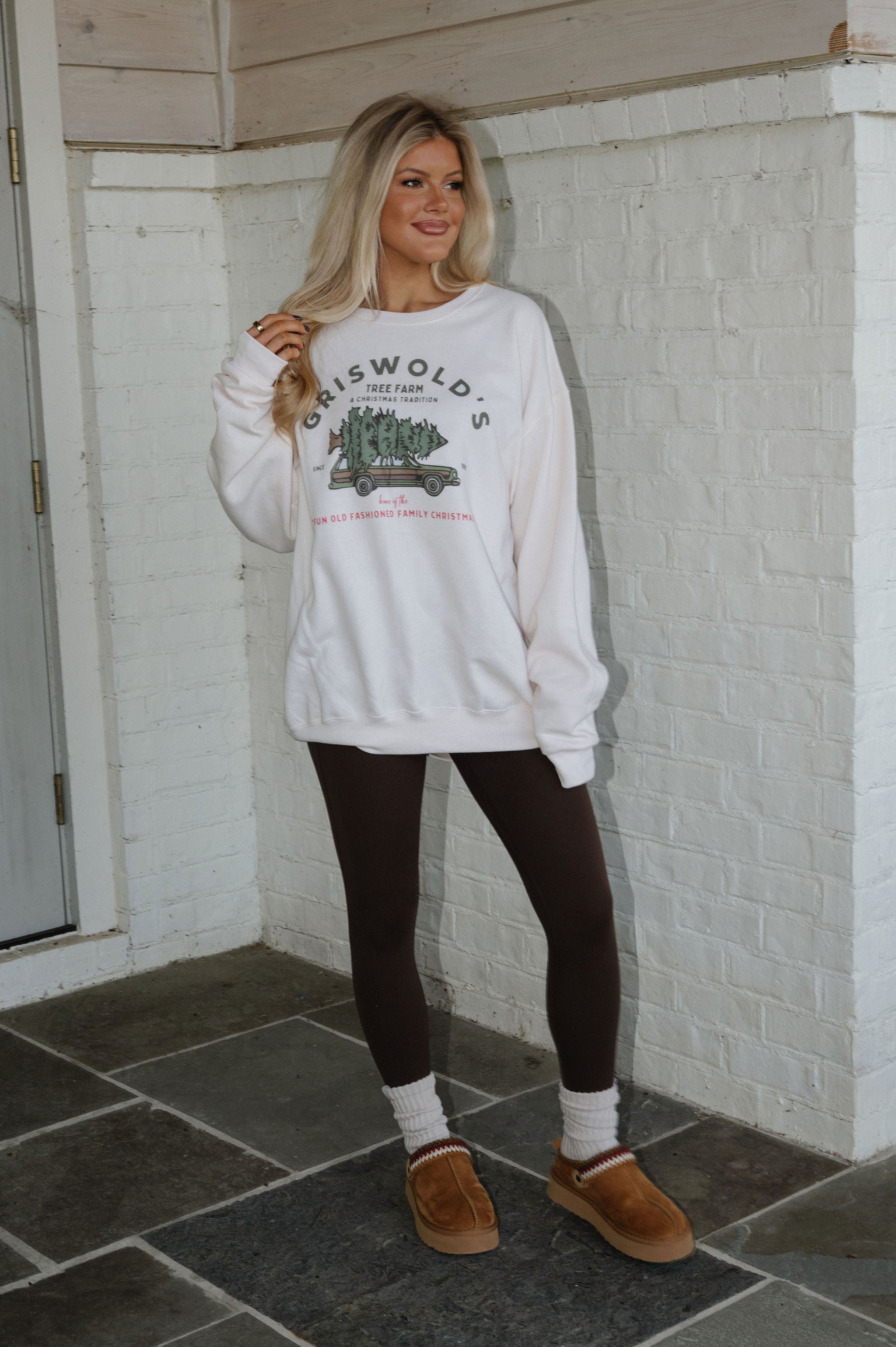 "Griswold's Tree Farm" Sweatshirt-Cream