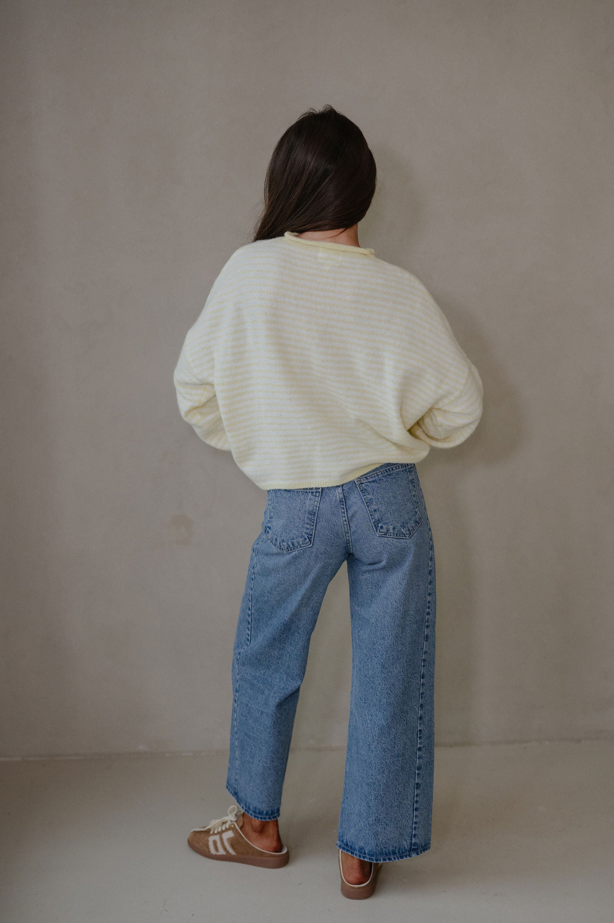 Mallory Mini Striped Cardigan-Butter