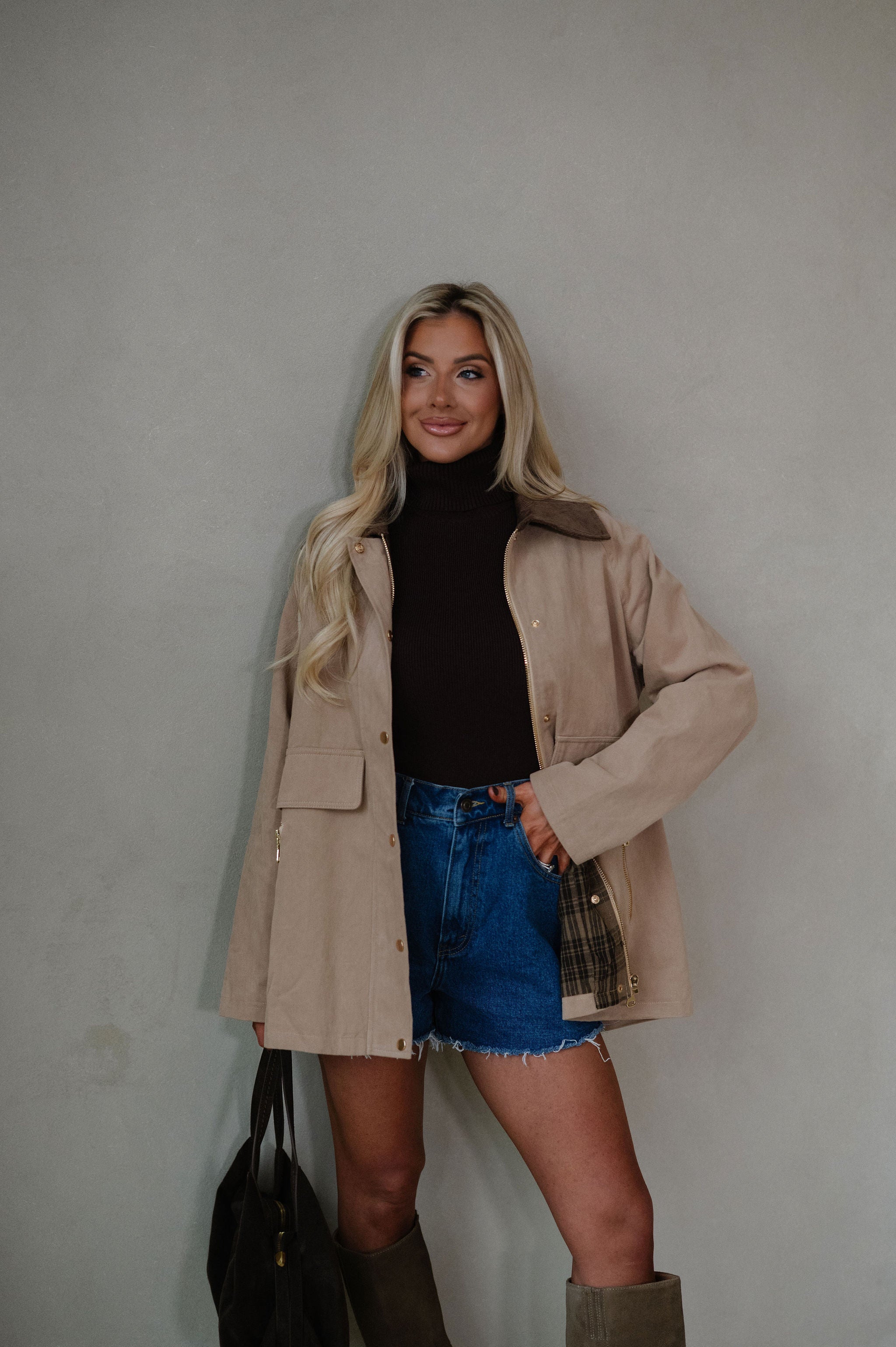 Mabel Barn Jacket-Beige