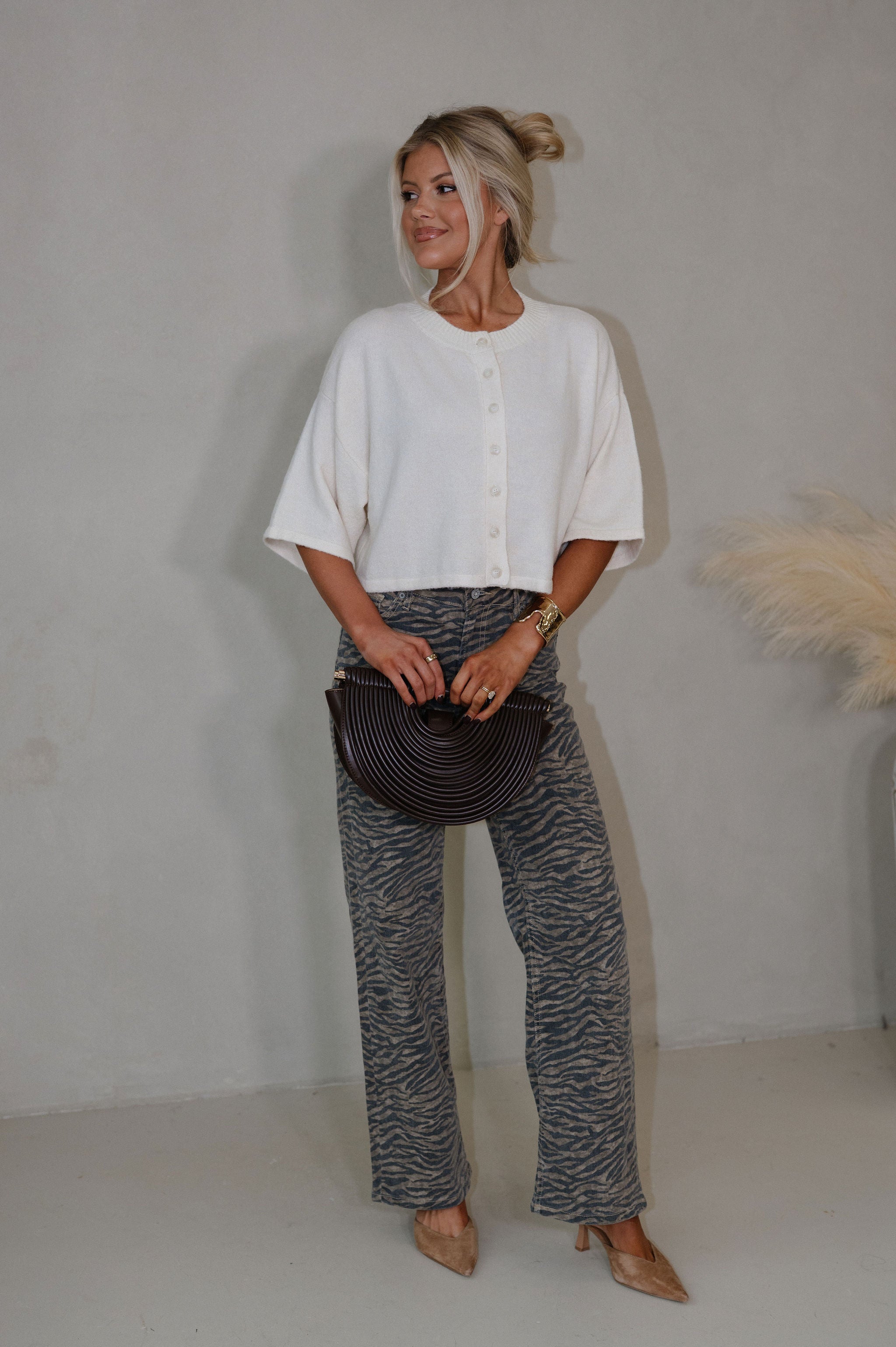 Nora Cardigan Top-Cream