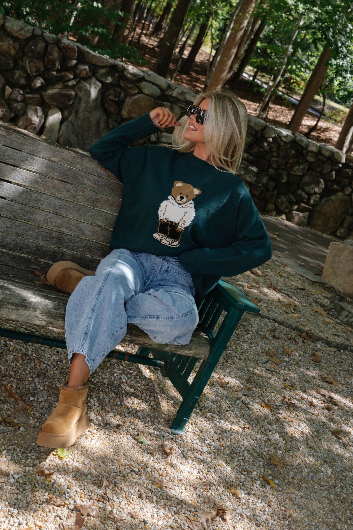 Sweater Bear Top-Hunter Green