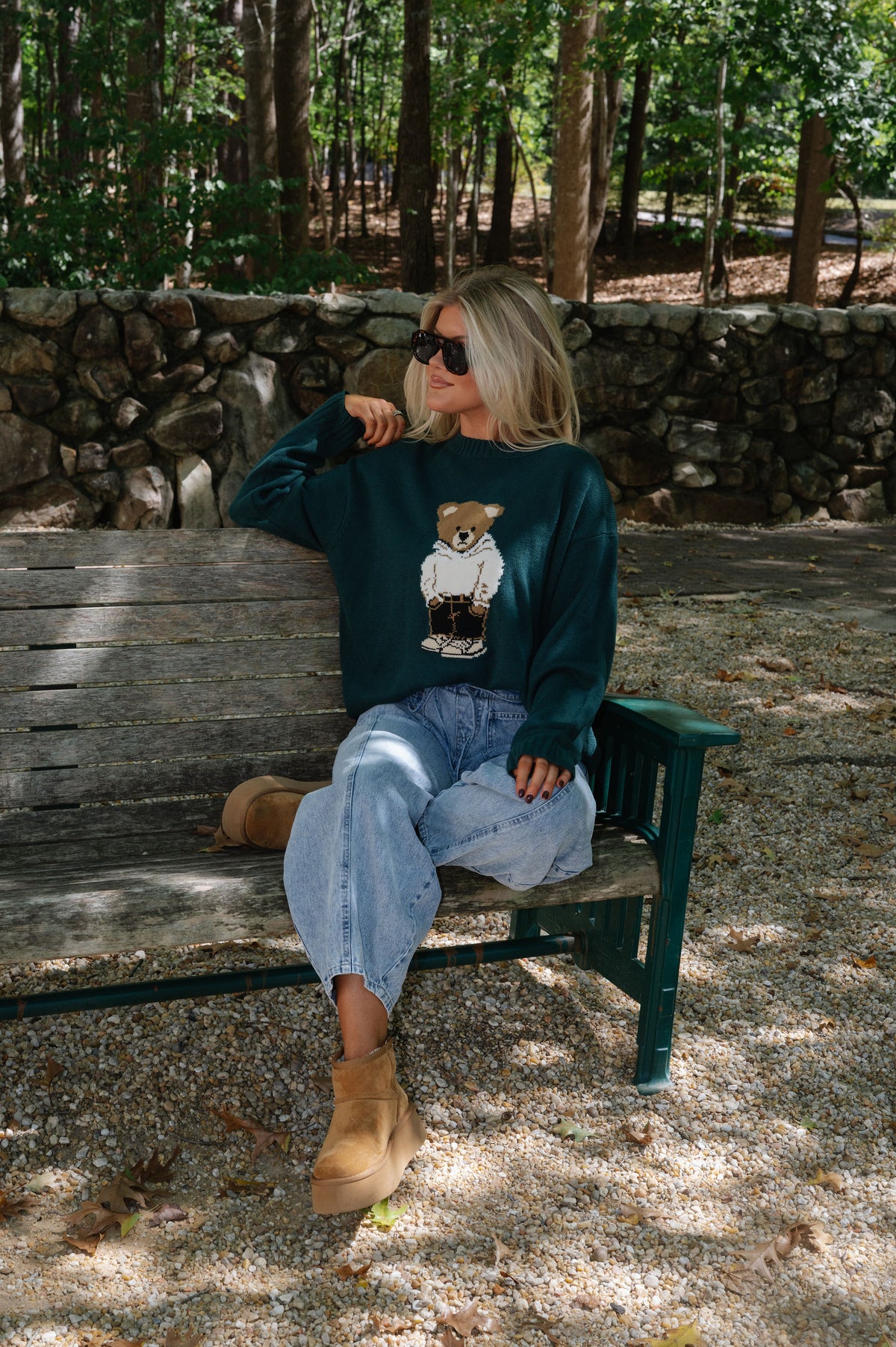 Sweater Bear Top-Hunter Green