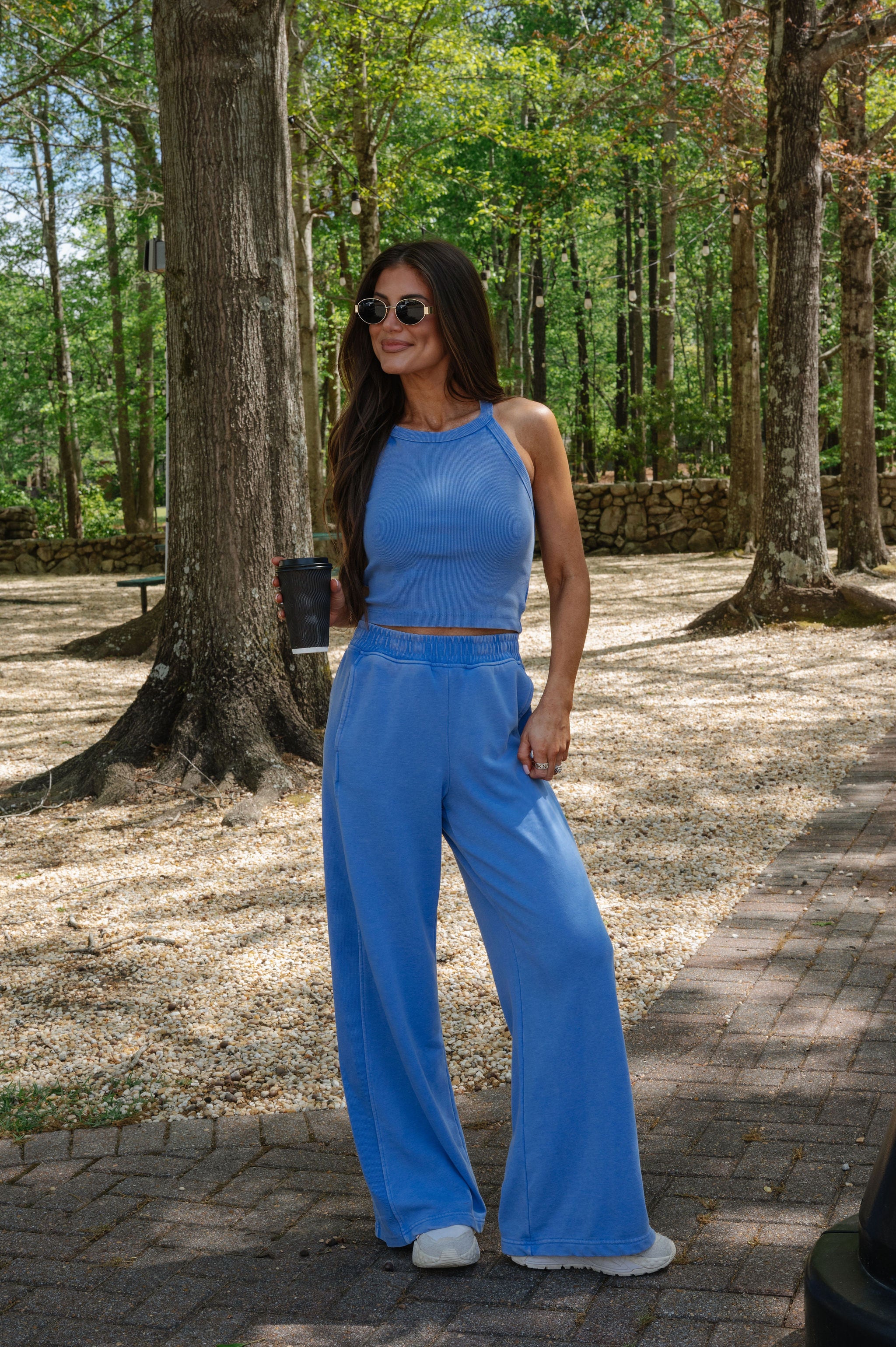 Stella French Terry Pants Set-Aqua Splash