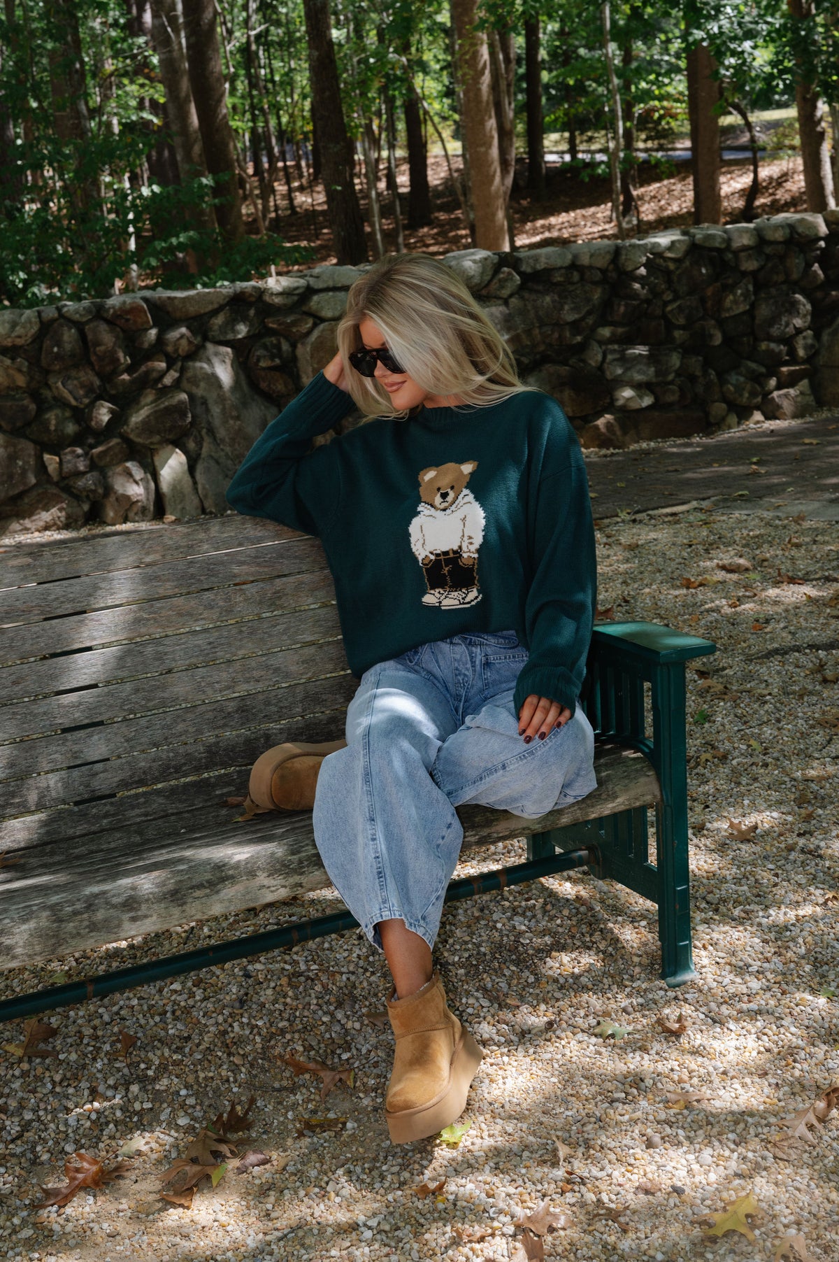 Sweater Bear Top-Hunter Green