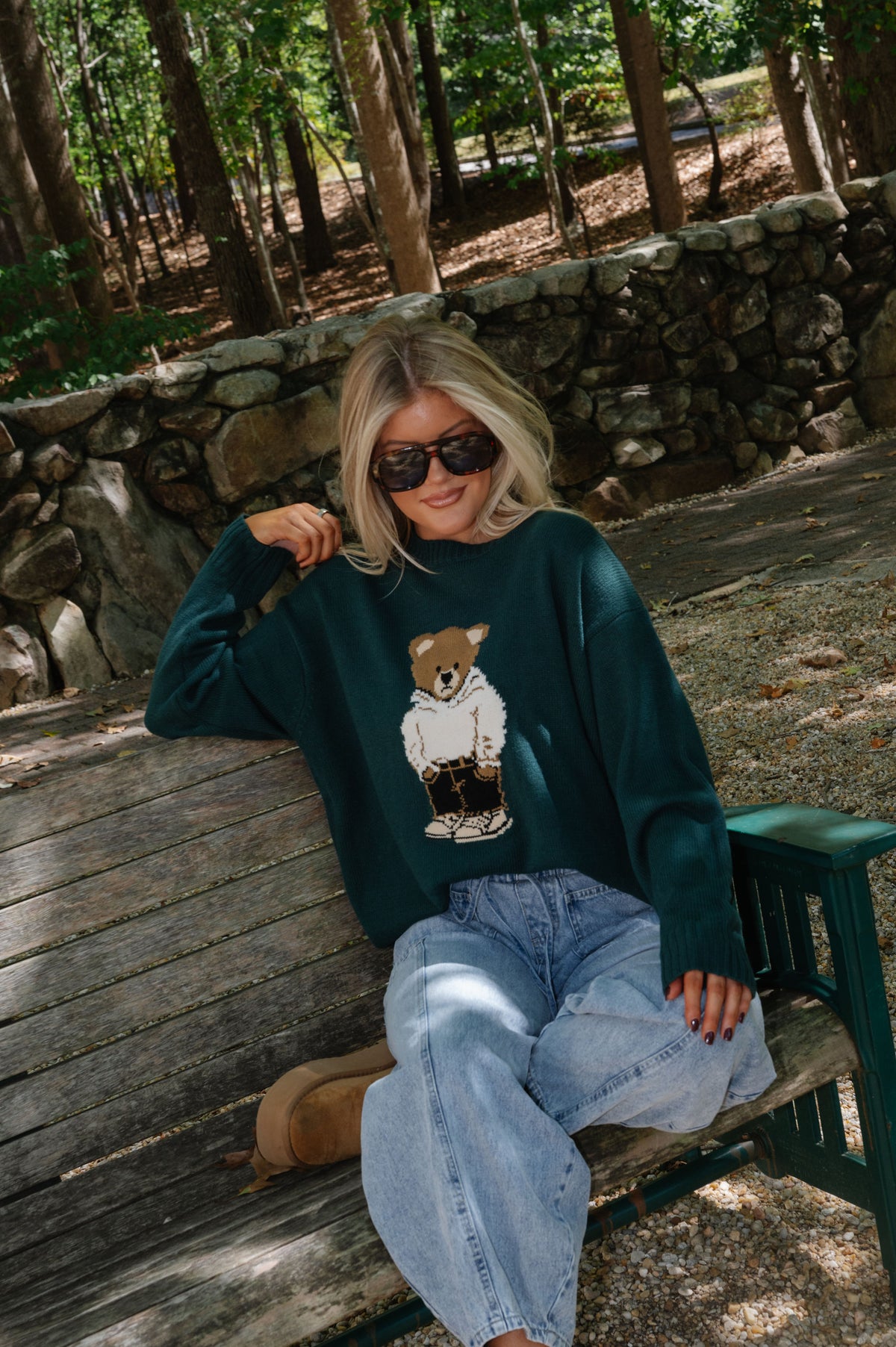 Sweater Bear Top-Hunter Green