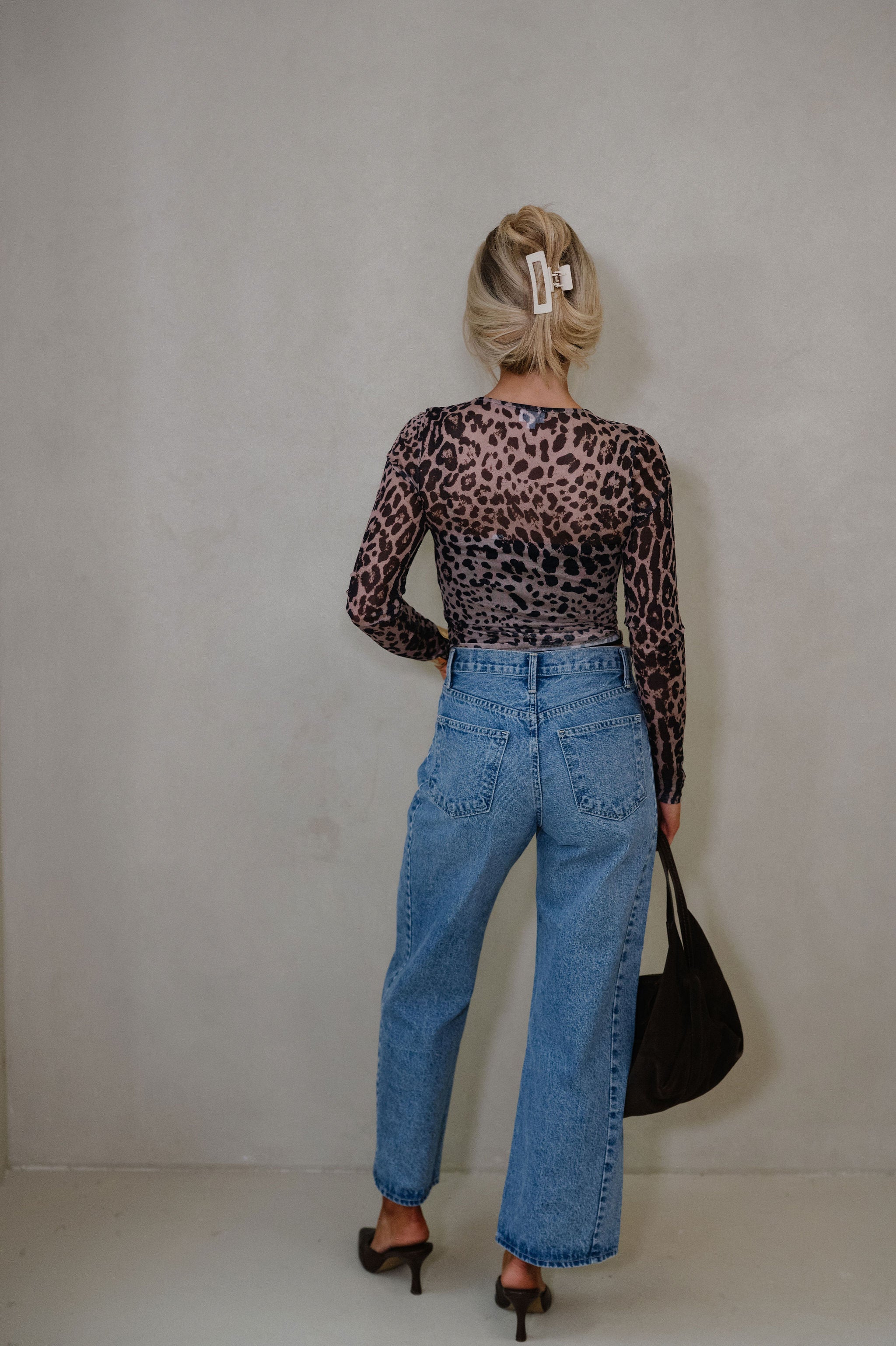 Maddie Mesh Top-Leopard