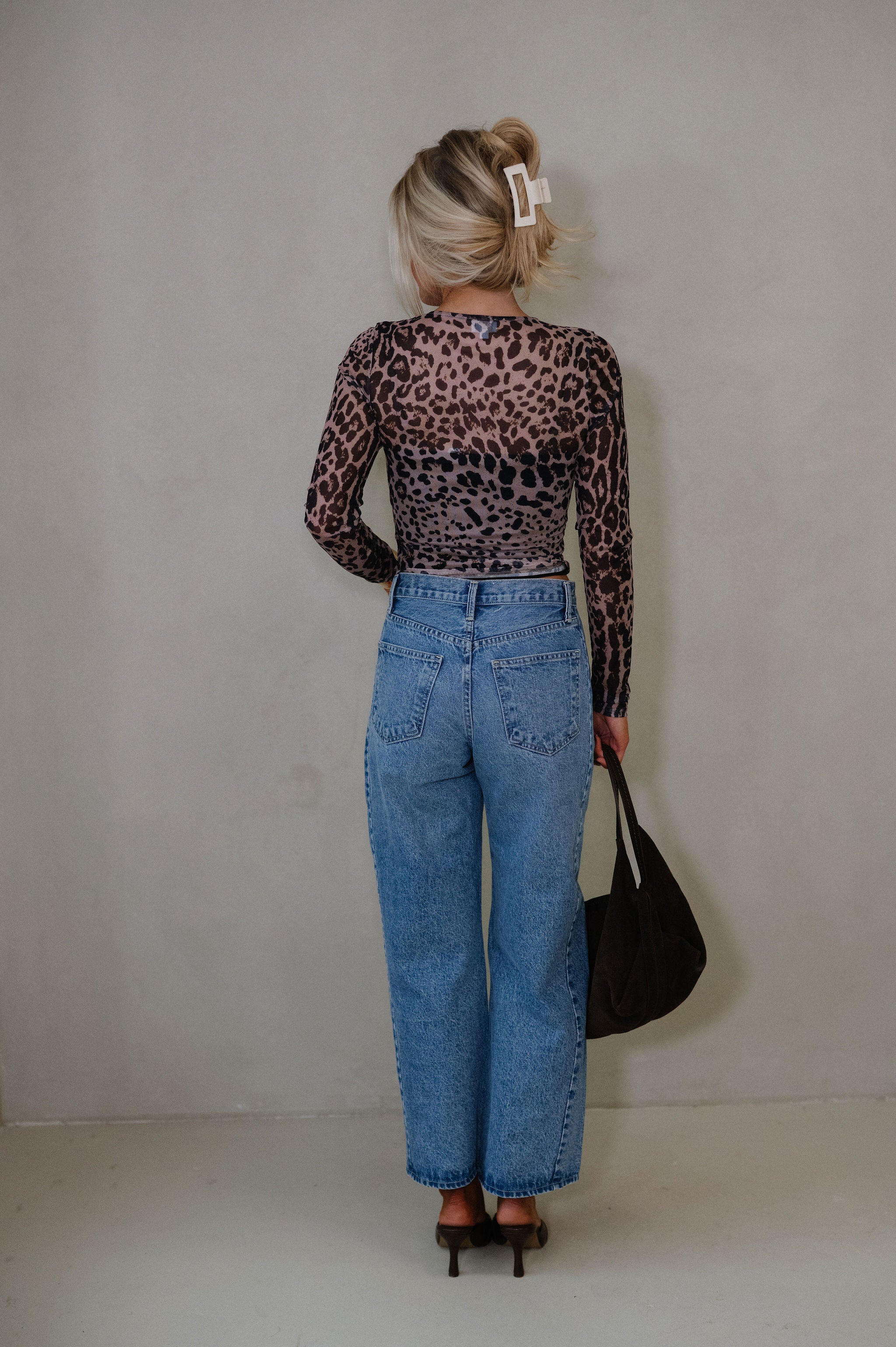 Maddie Mesh Top-Leopard