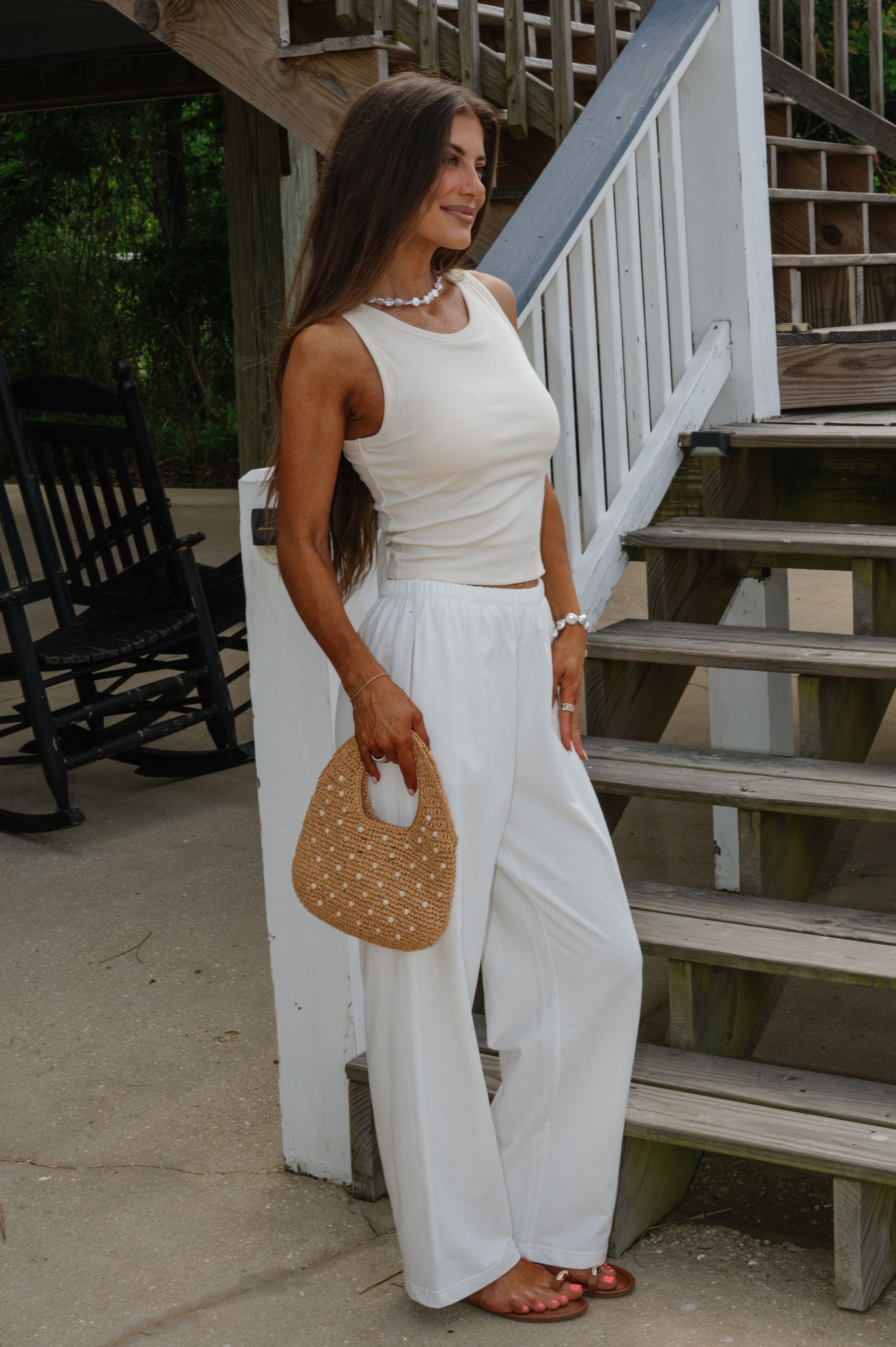 Sleeveless Ribbed Top-Cream