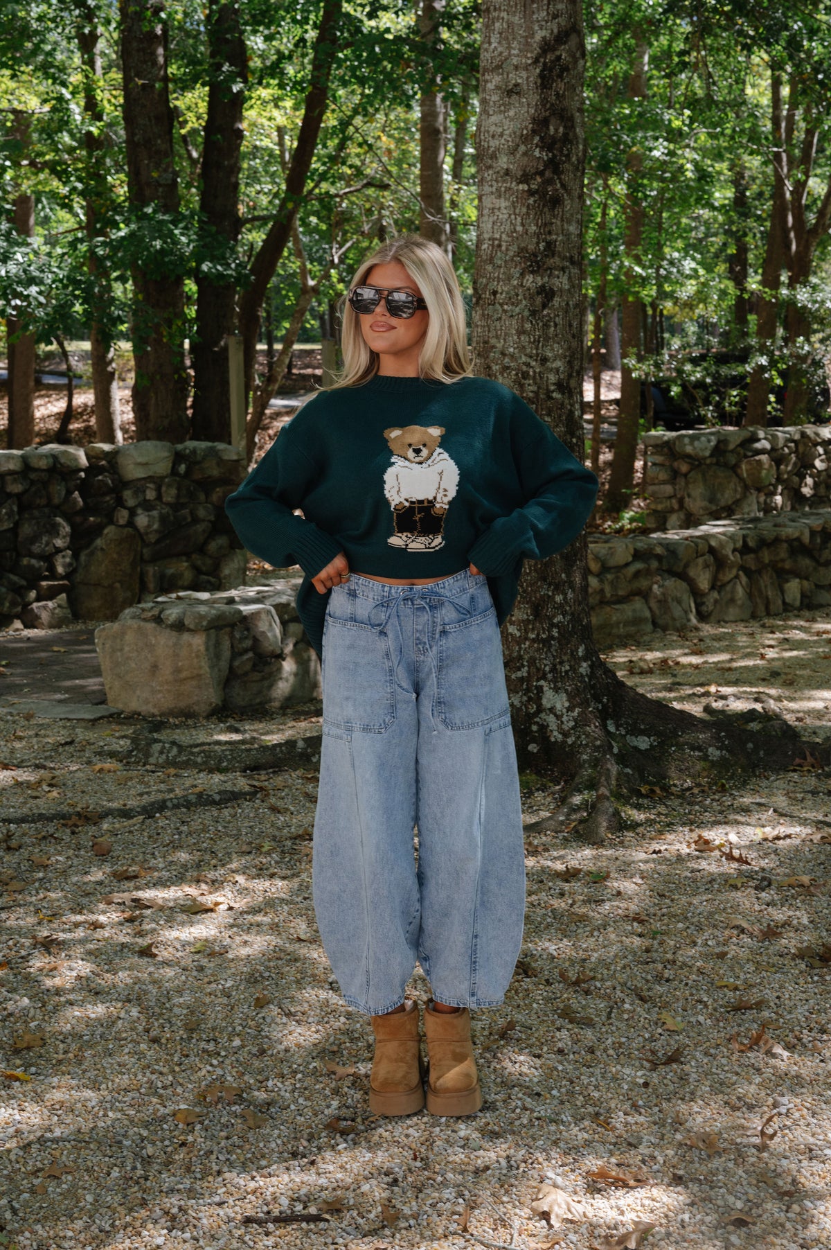 Sweater Bear Top-Hunter Green