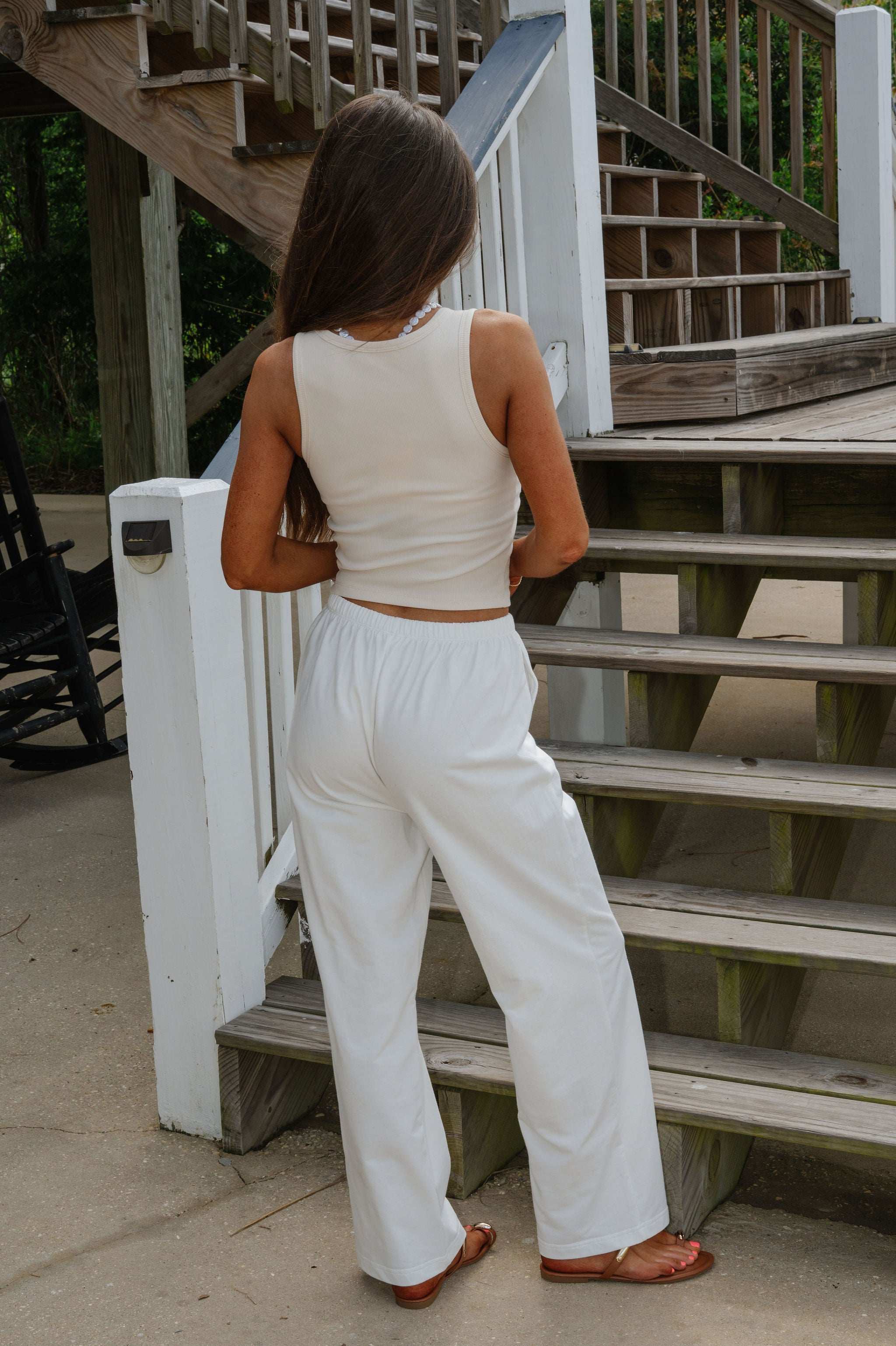 Sleeveless Ribbed Top-Cream
