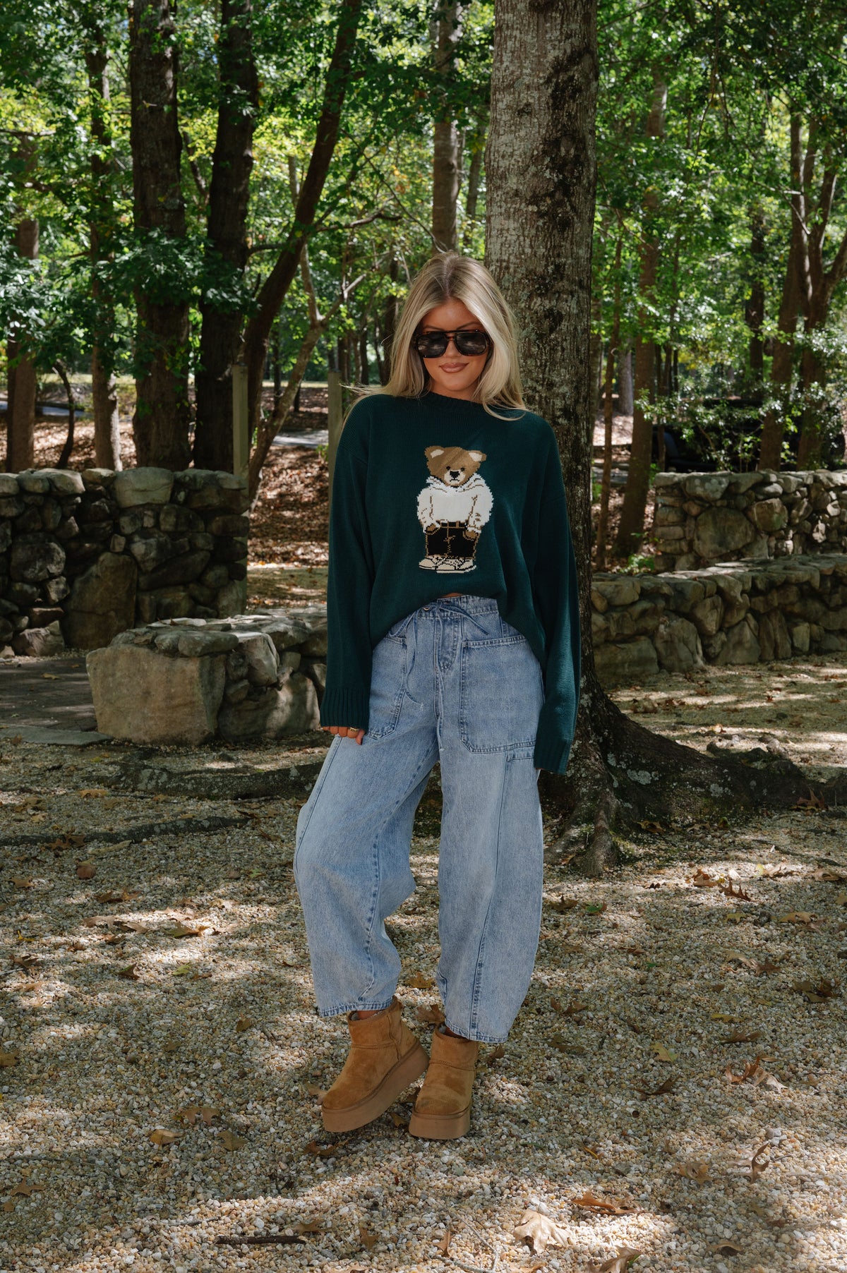 Sweater Bear Top-Hunter Green