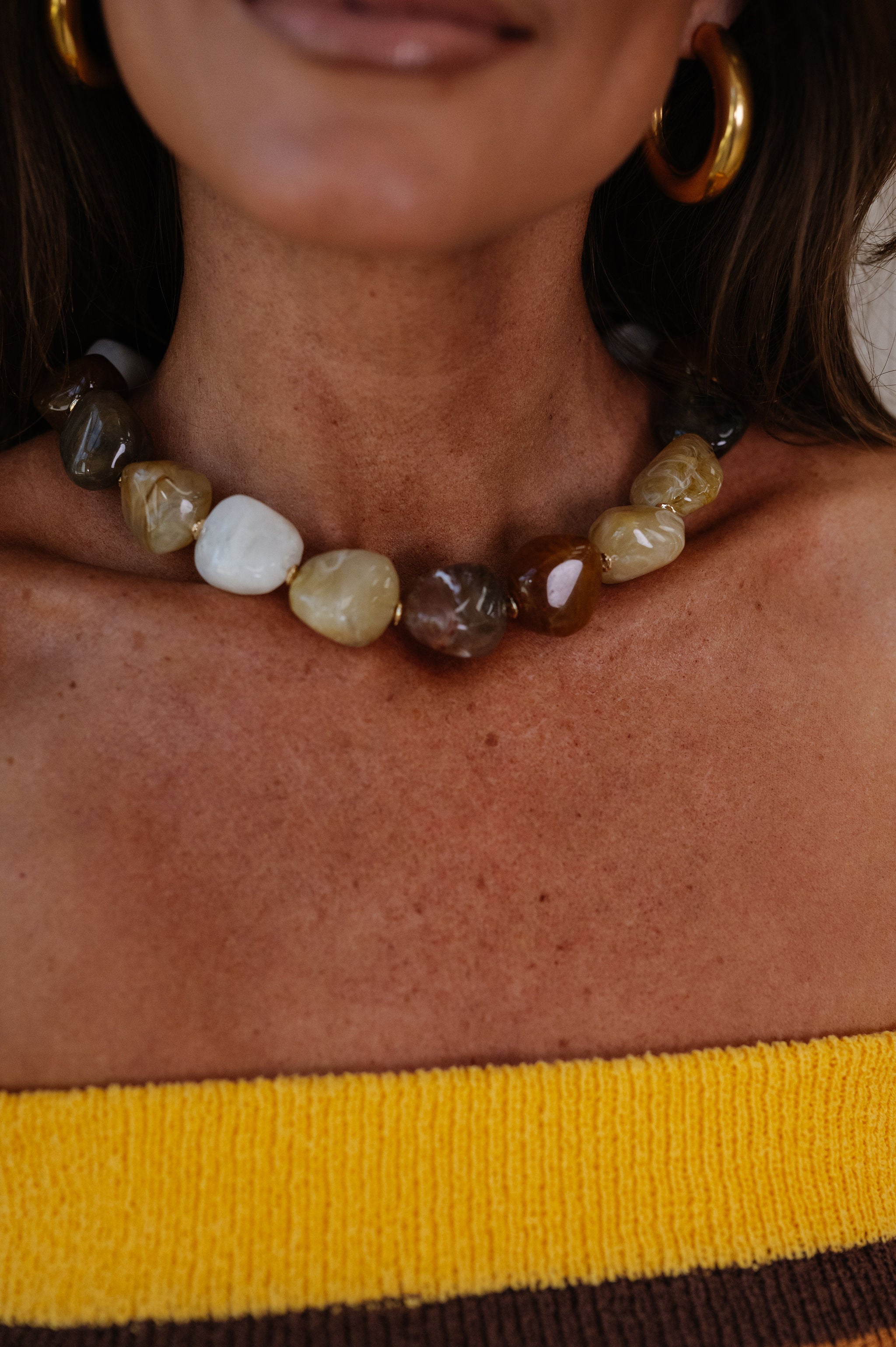Clarksdale Marble Necklace-Natural Multi