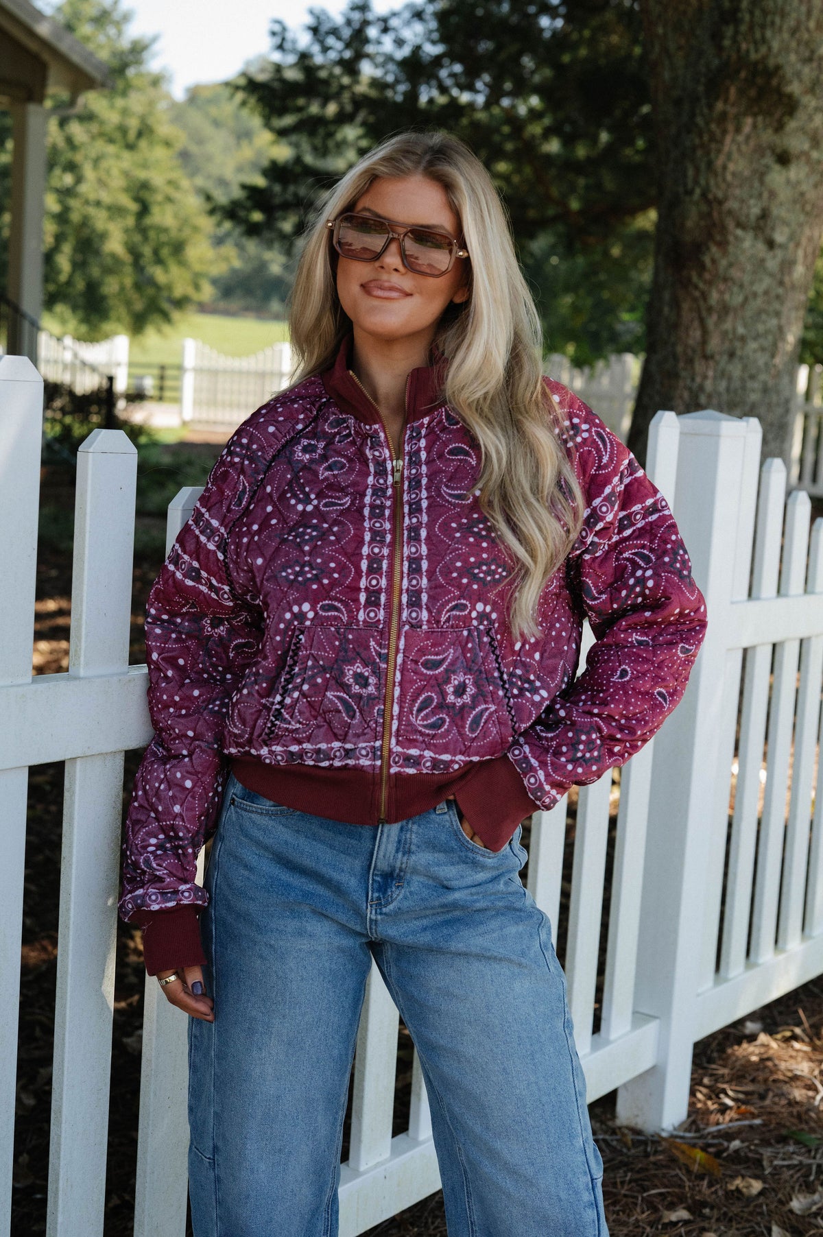 Frankie Quilted Jacket-Red Multi