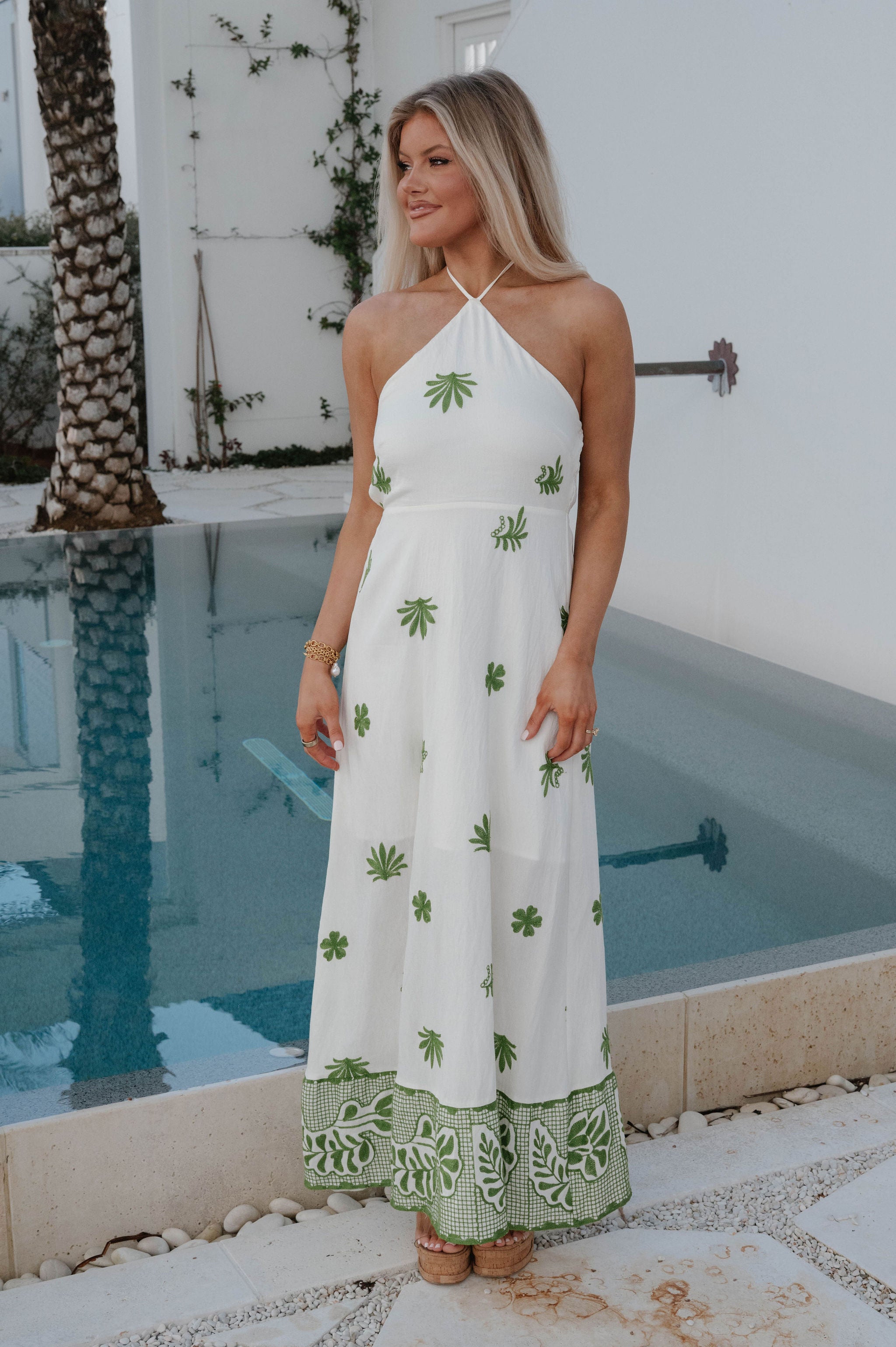 Kenneth Halter Maxi Dress-Olive Kenneth Halter Maxi Dress-Olive