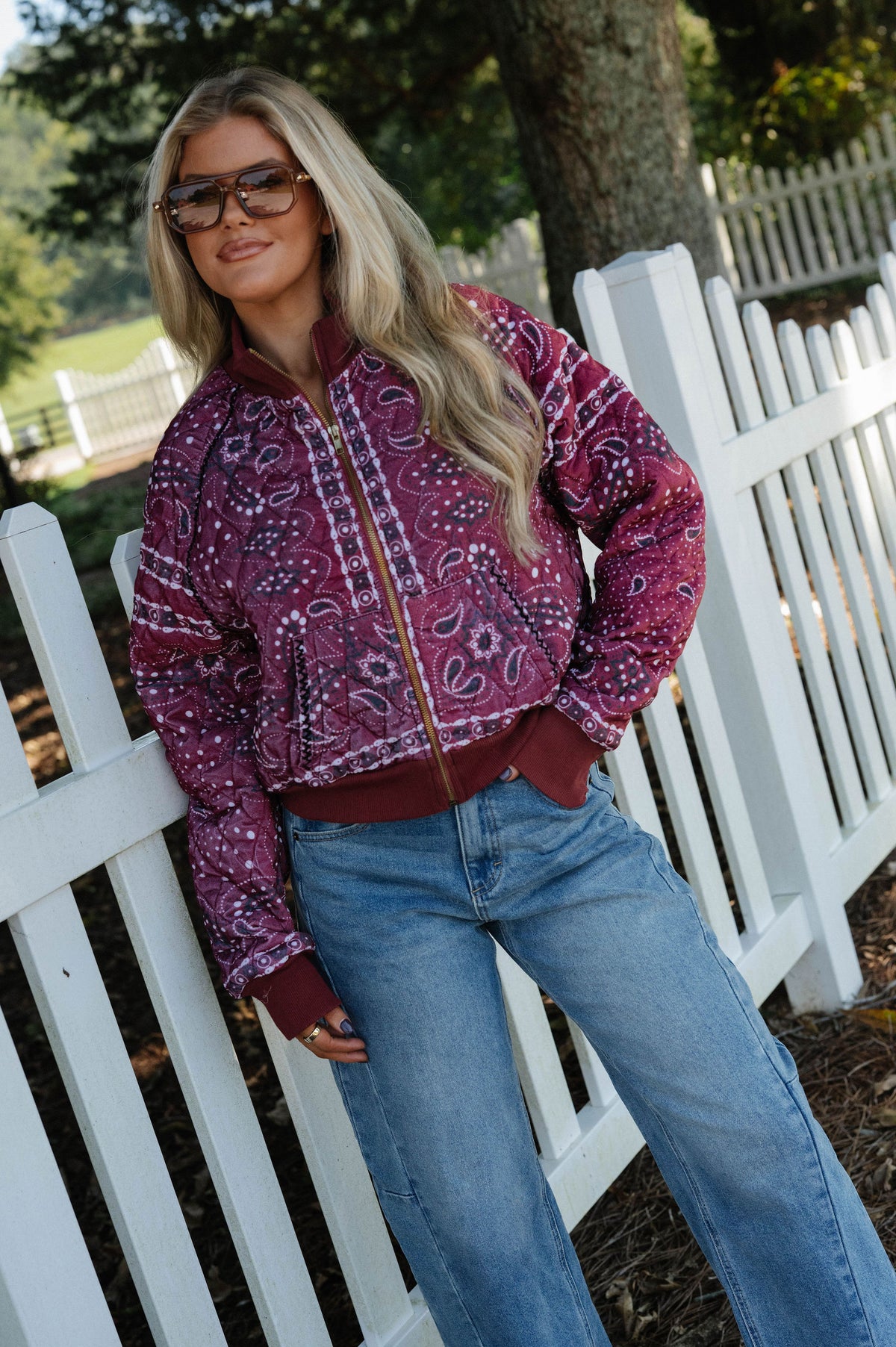 Frankie Quilted Jacket-Red Multi