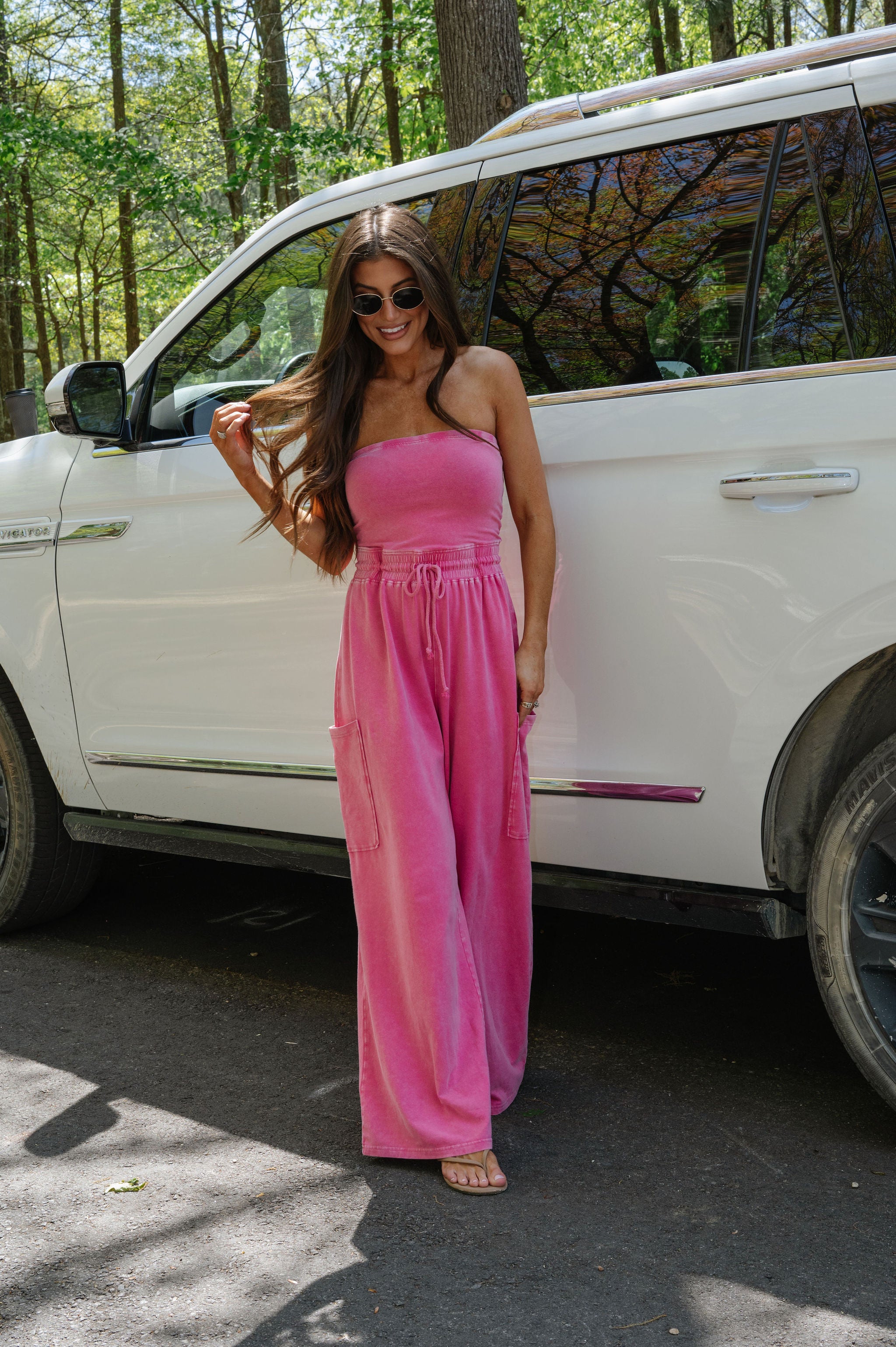 Harlow Jumpsuit-Fuchsia