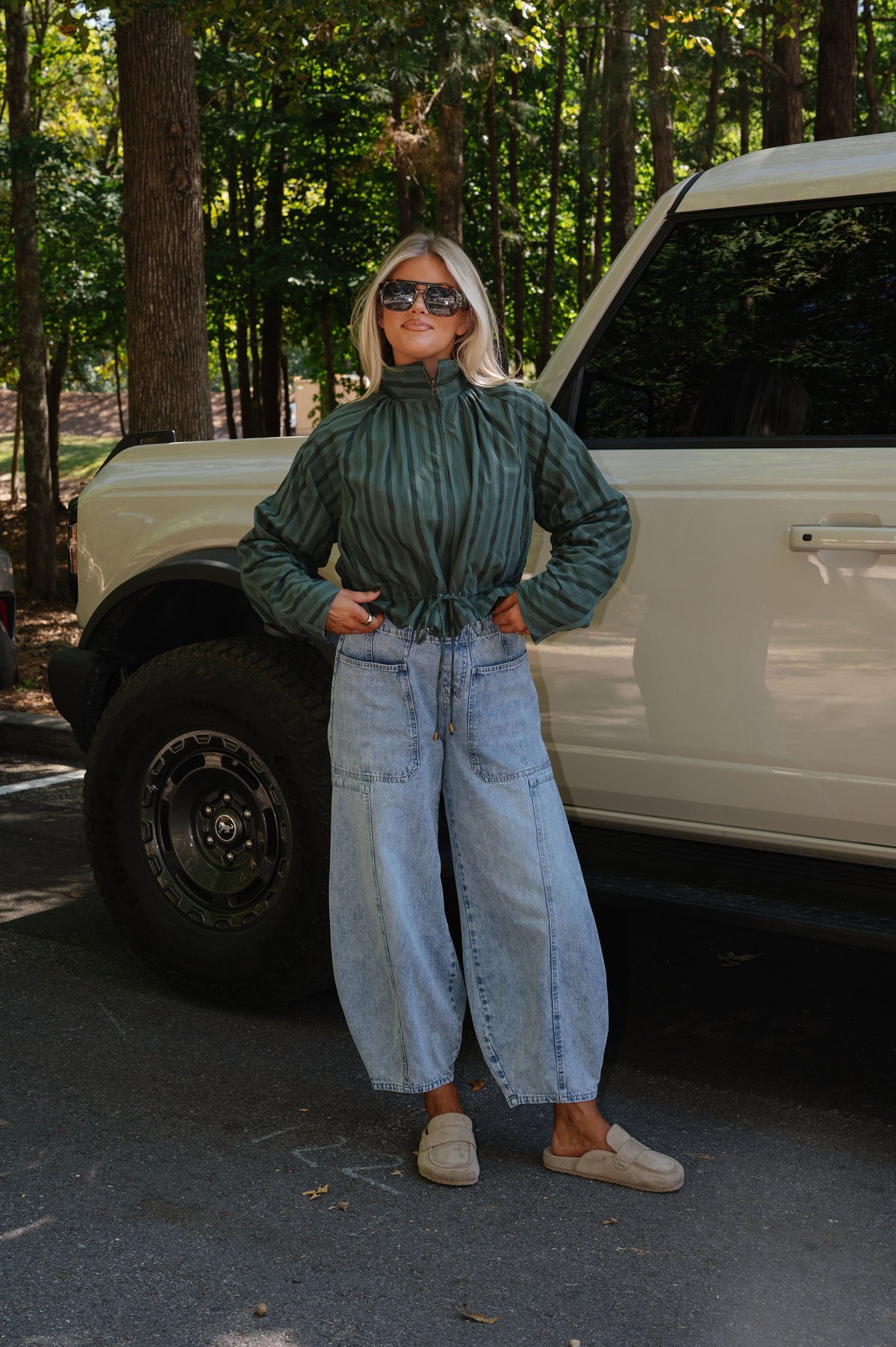 Christina Striped Top-Pine