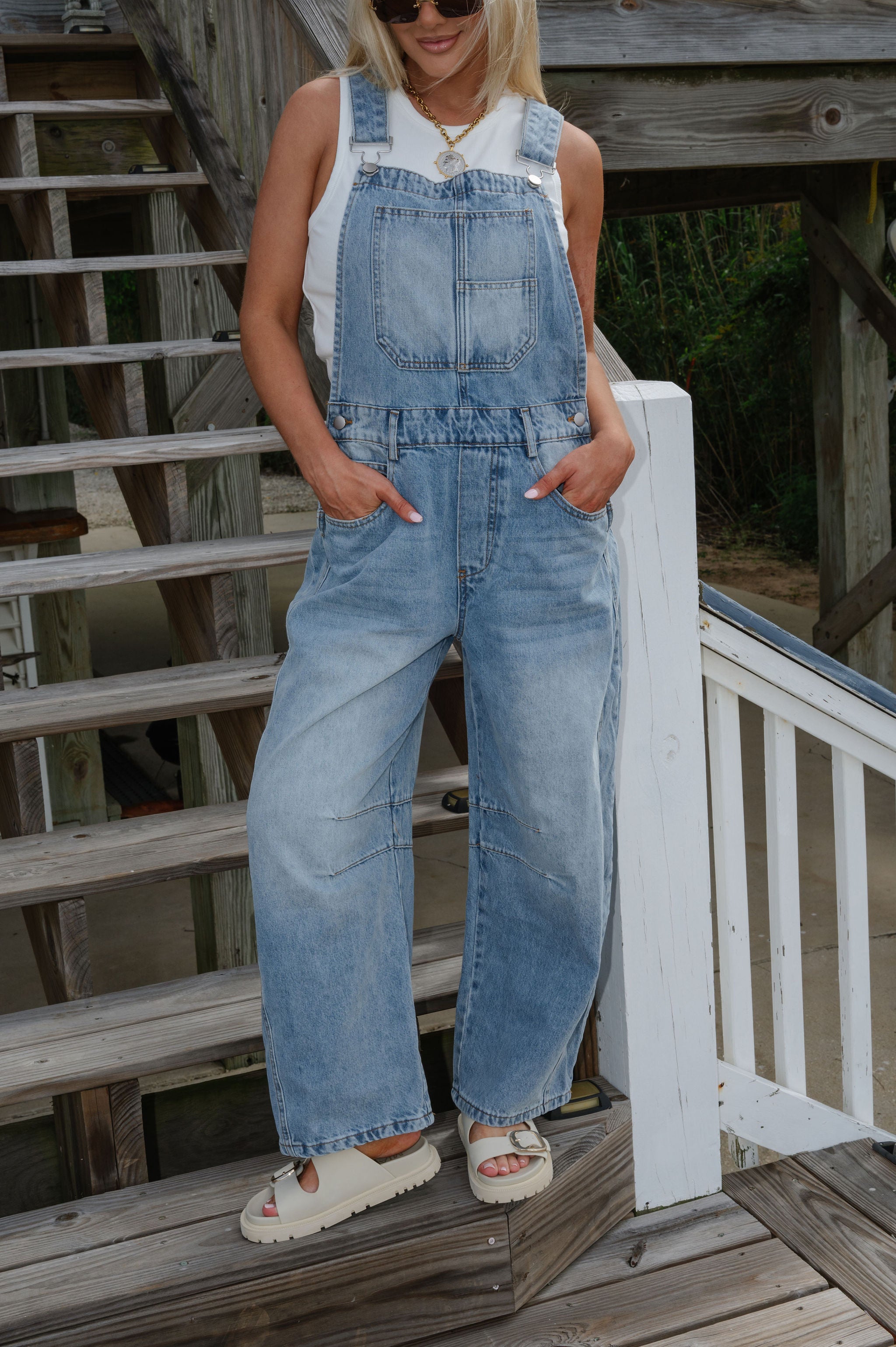 Stapleton Overalls-Light Denim