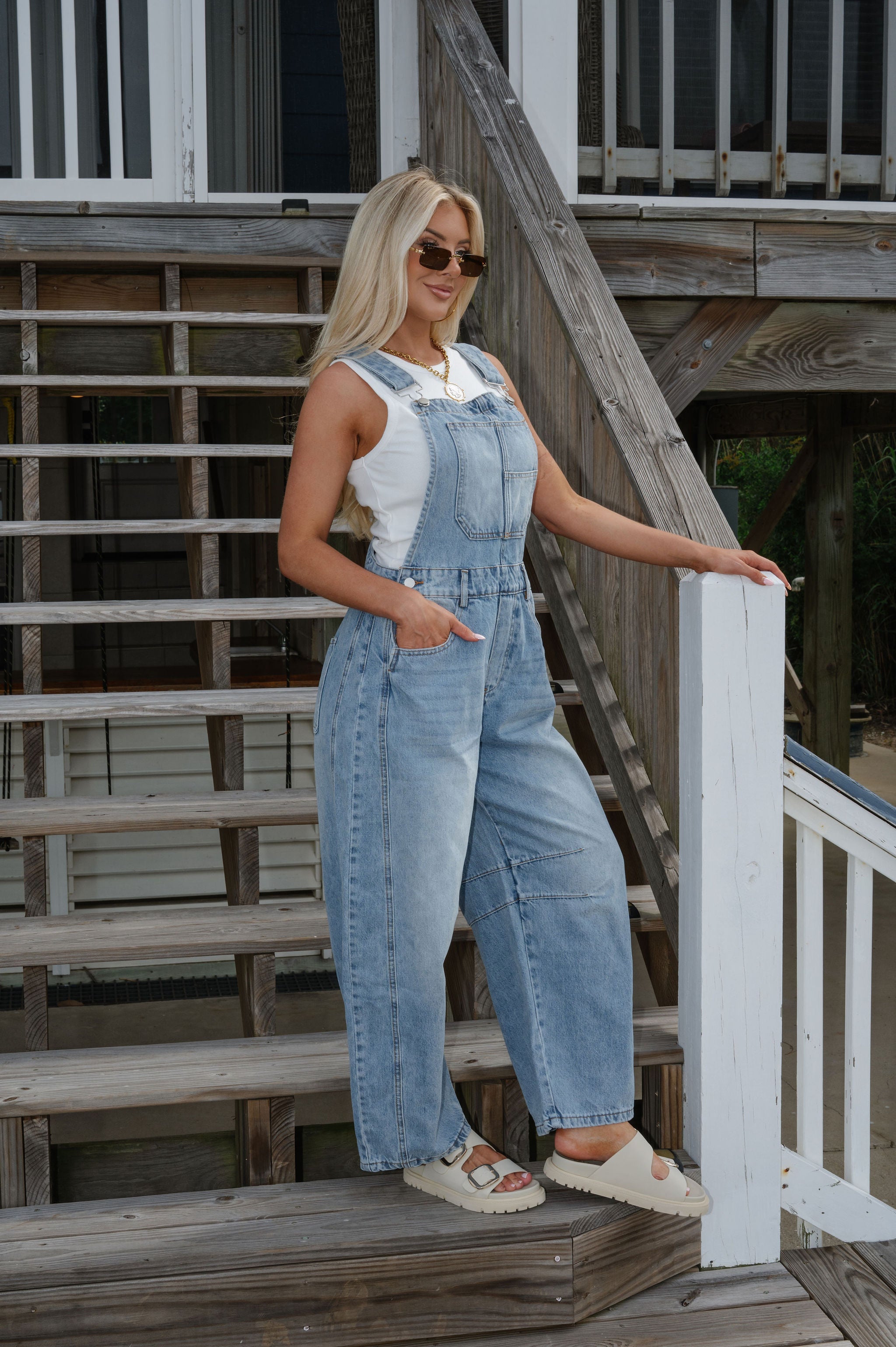 Stapleton Overalls-Light Denim