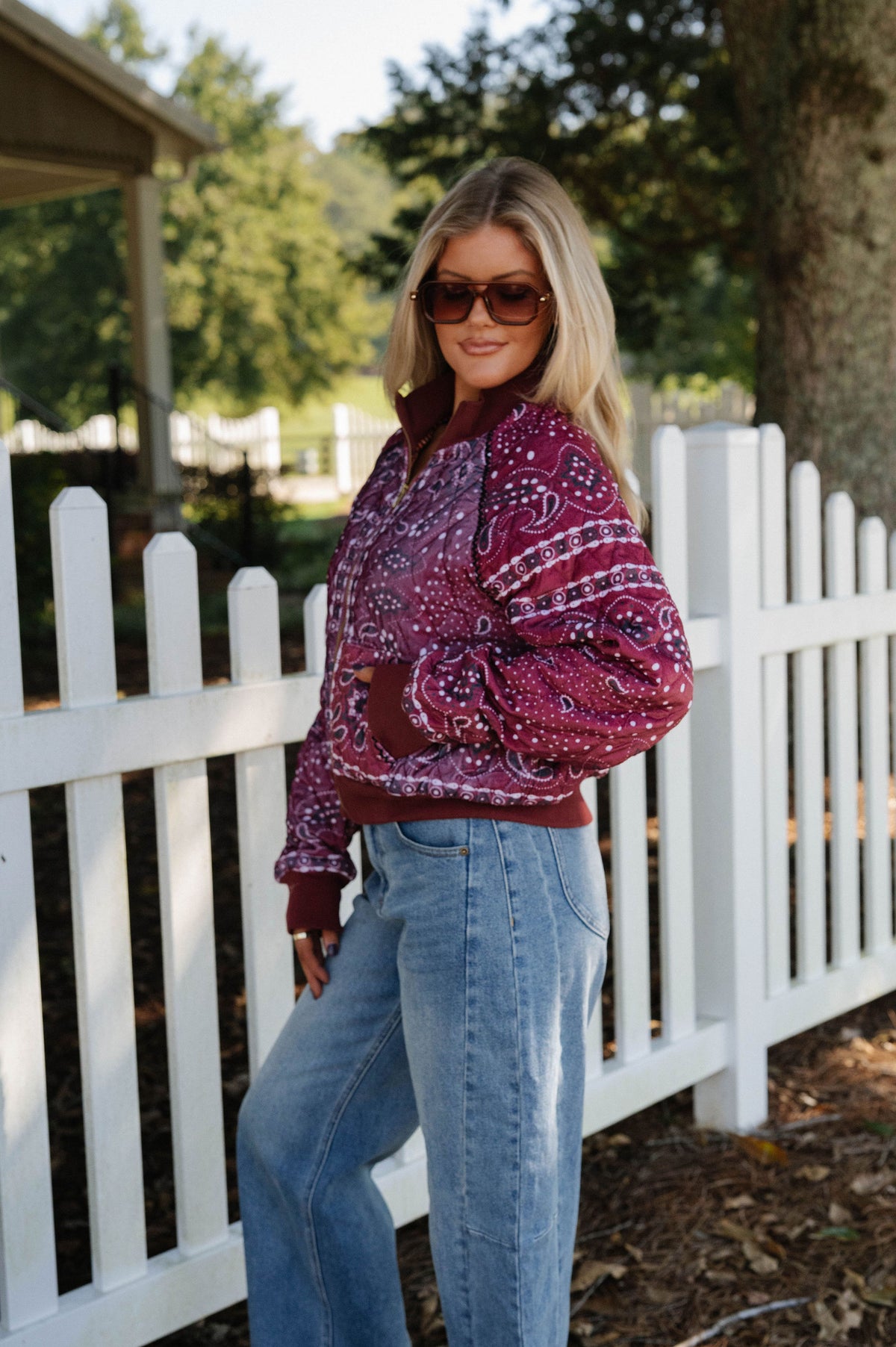 Frankie Quilted Jacket-Red Multi