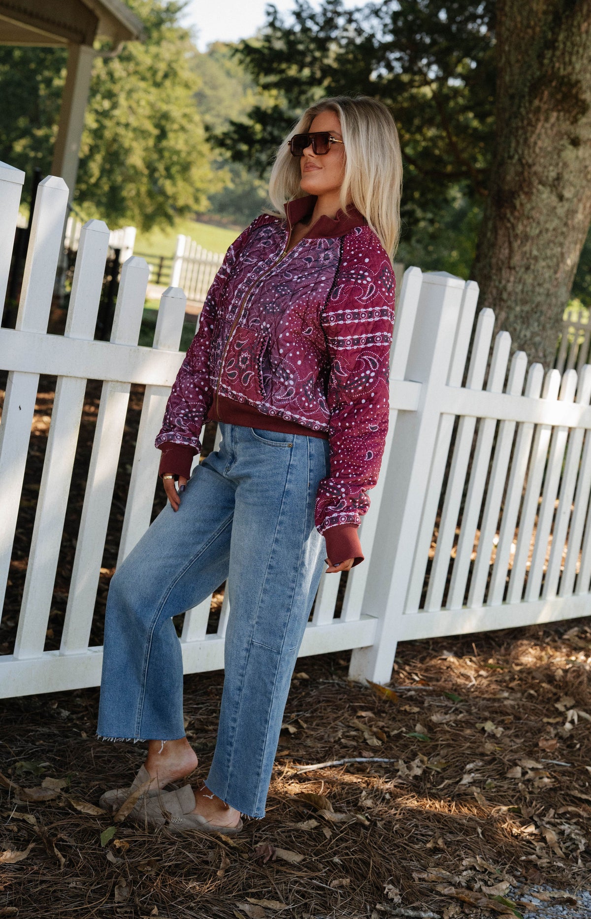 Frankie Quilted Jacket-Red Multi