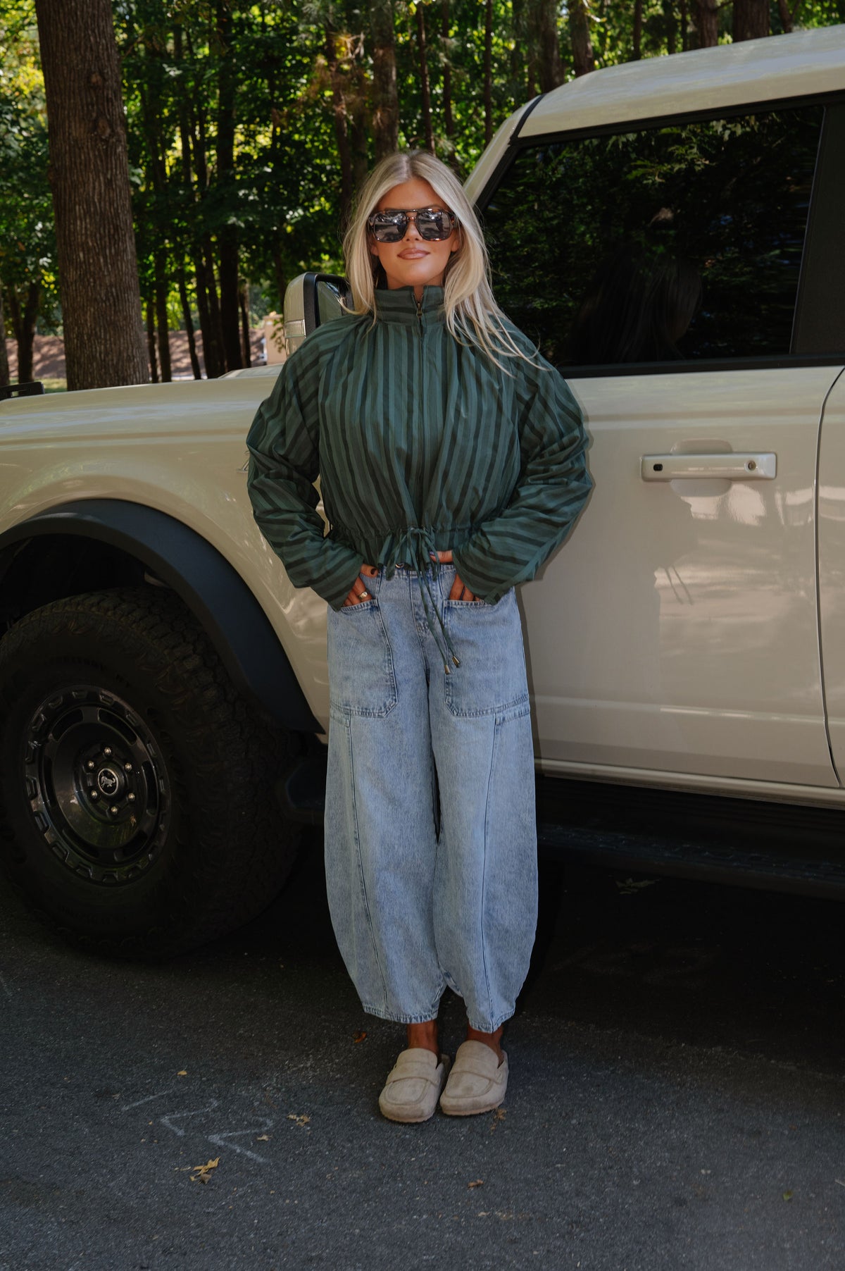 Christina Striped Top-Pine