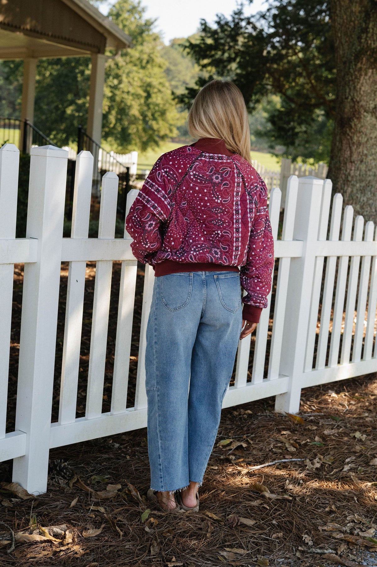 Frankie Quilted Jacket-Red Multi
