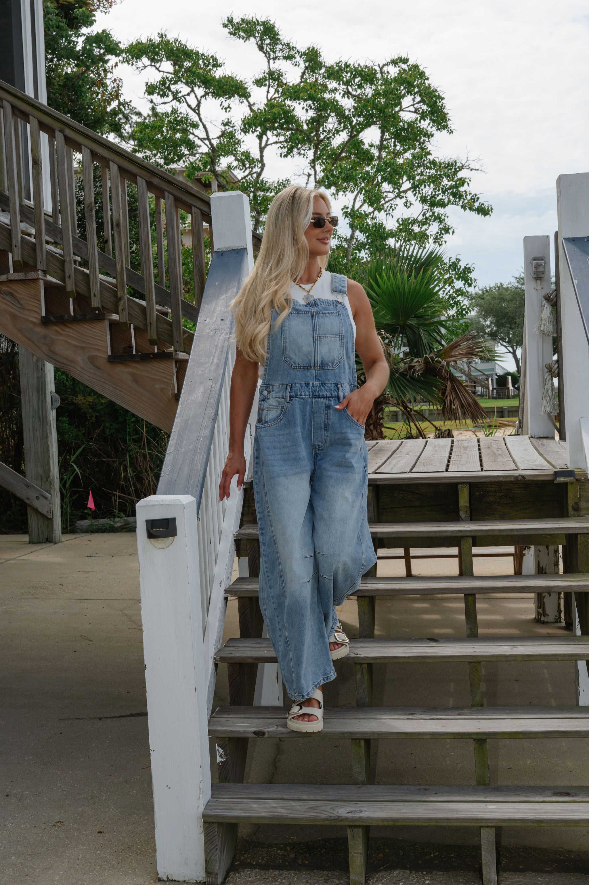 Stapleton Overalls-Light Denim