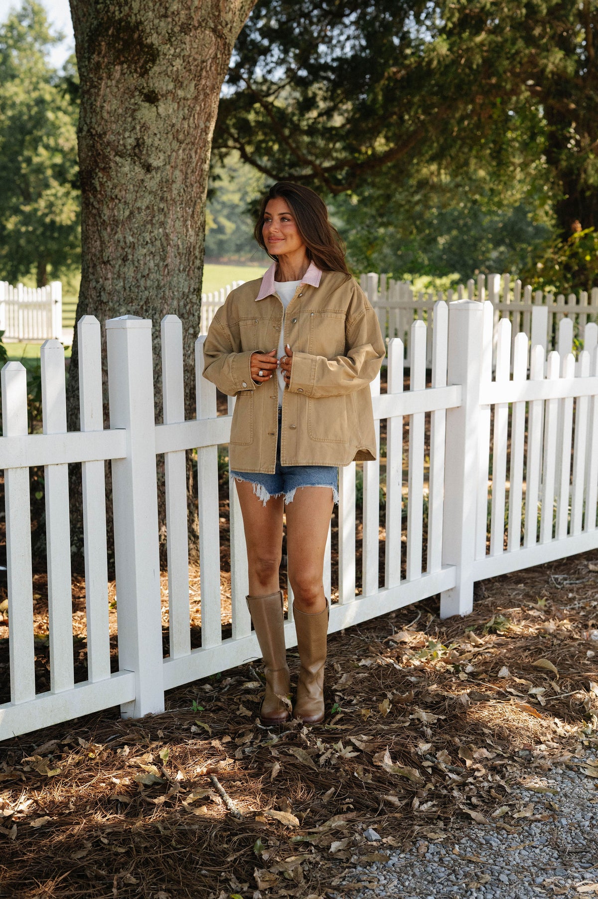 Hadley Carpenter Jacket- Khaki/Pink