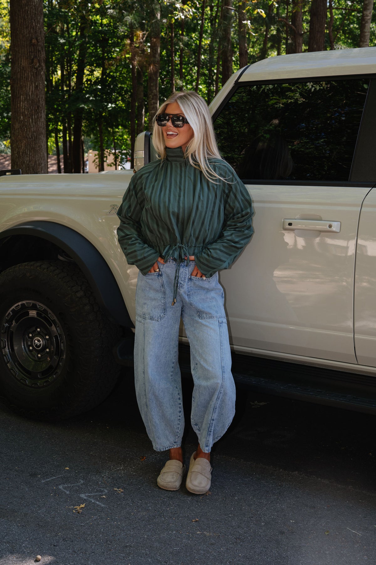 Christina Striped Top-Pine