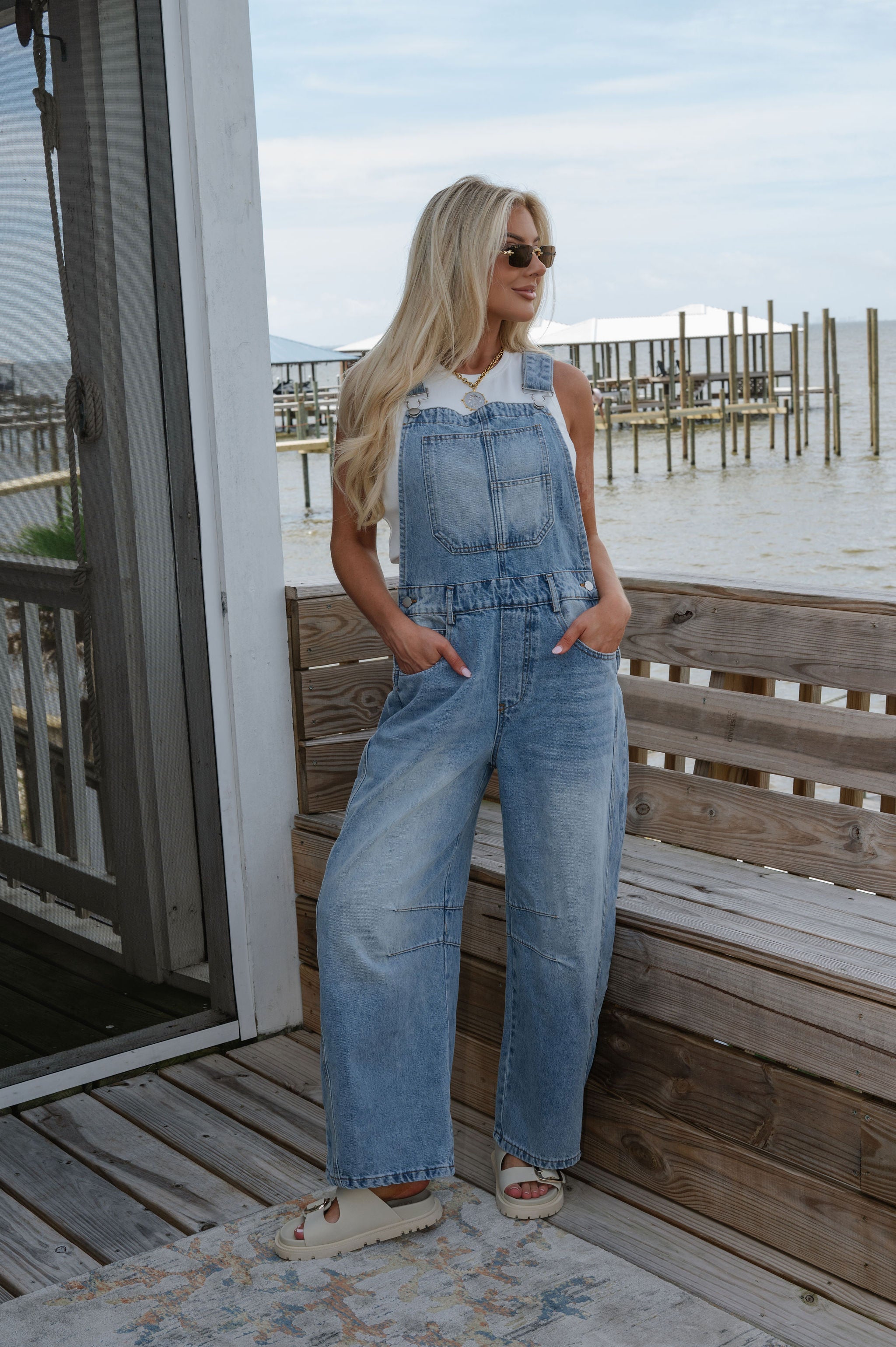 Stapleton Overalls-Light Denim