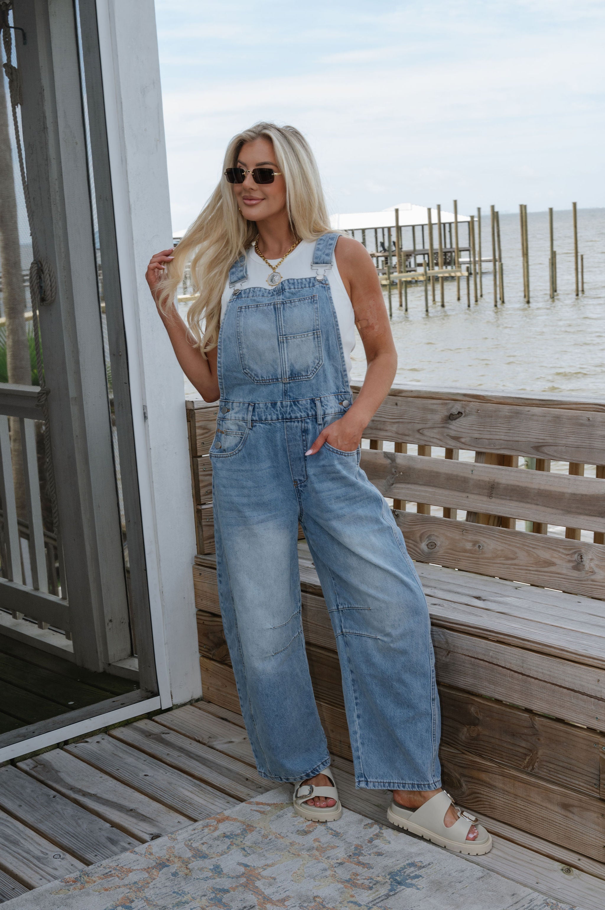 Stapleton Overalls-Light Denim