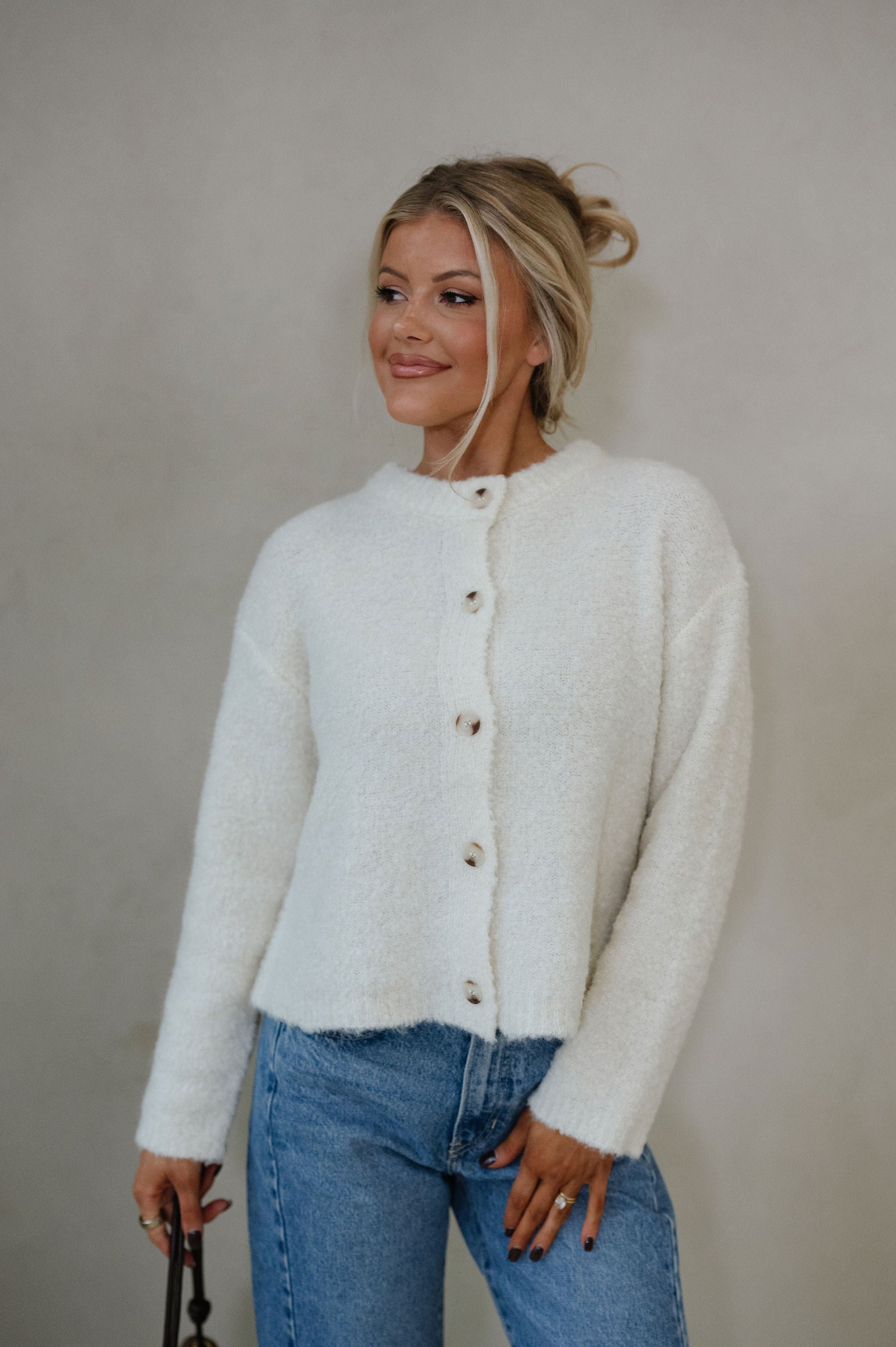 Sutton Cardigan Sweater-Cream