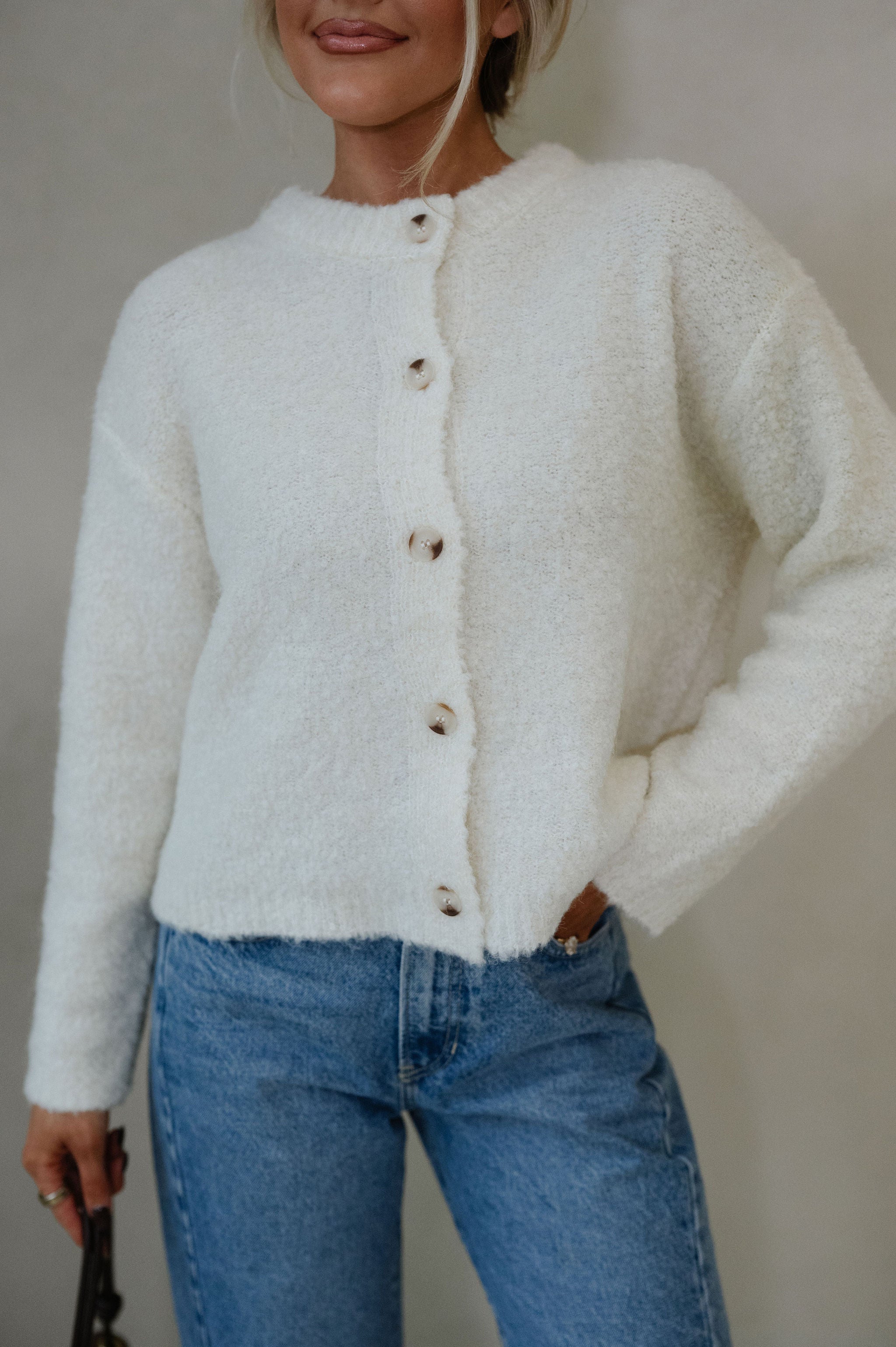 Sutton Cardigan Sweater-Cream