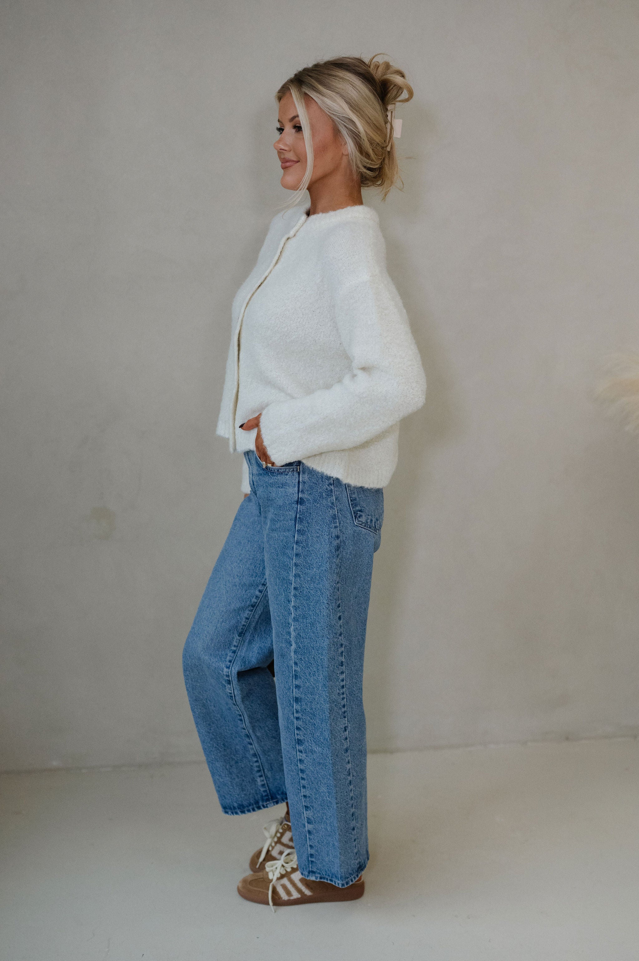 Sutton Cardigan Sweater-Cream